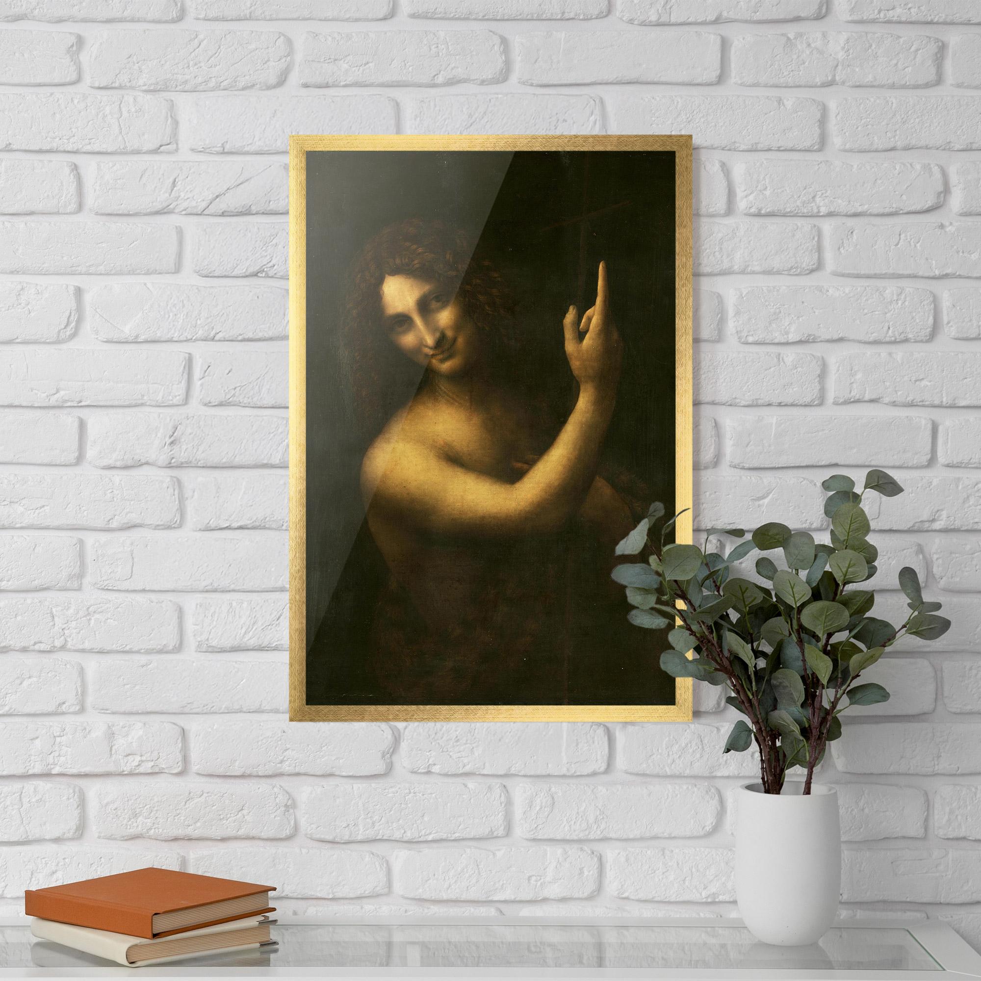 Poster Înrămat Seonardo Da Vinci Saint John The Baptist mockup 5