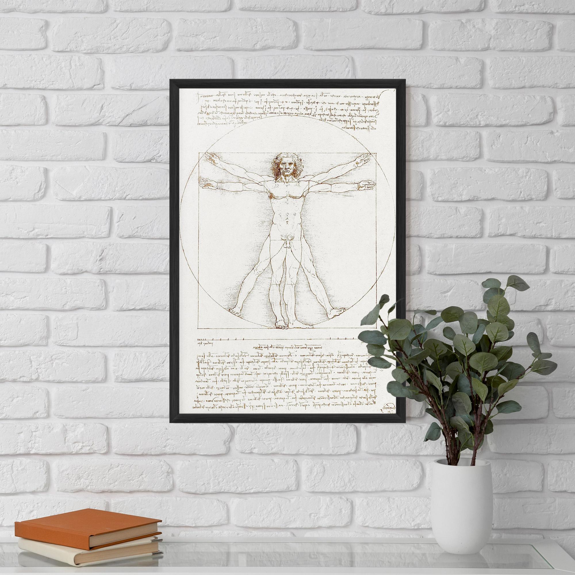 Poster Înrămat Leonardo Da Vinci's Vitruvian Man mockup 5
