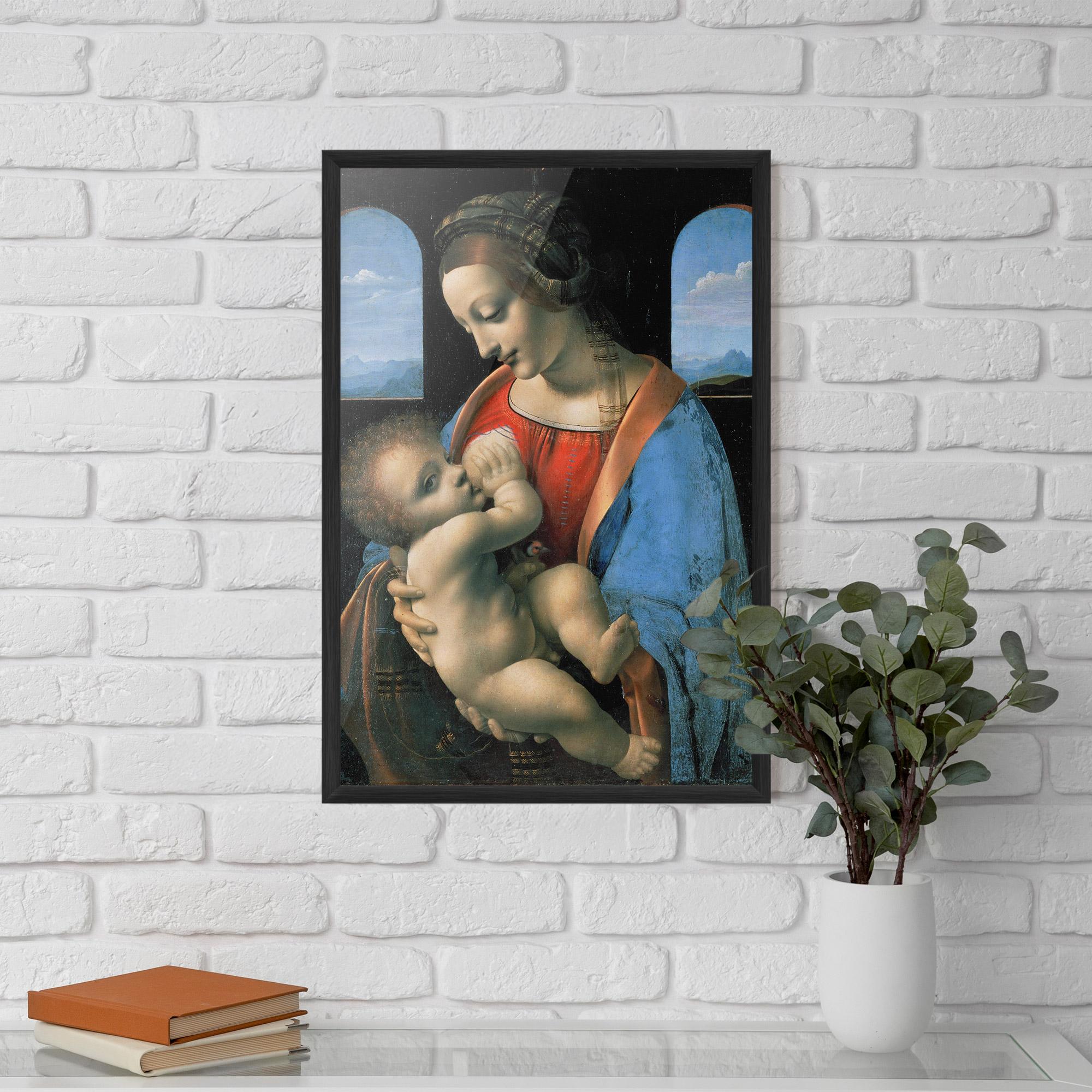 Poster Înrămat Leonardo Da Vinci Attributed Madonna Litta mockup 5