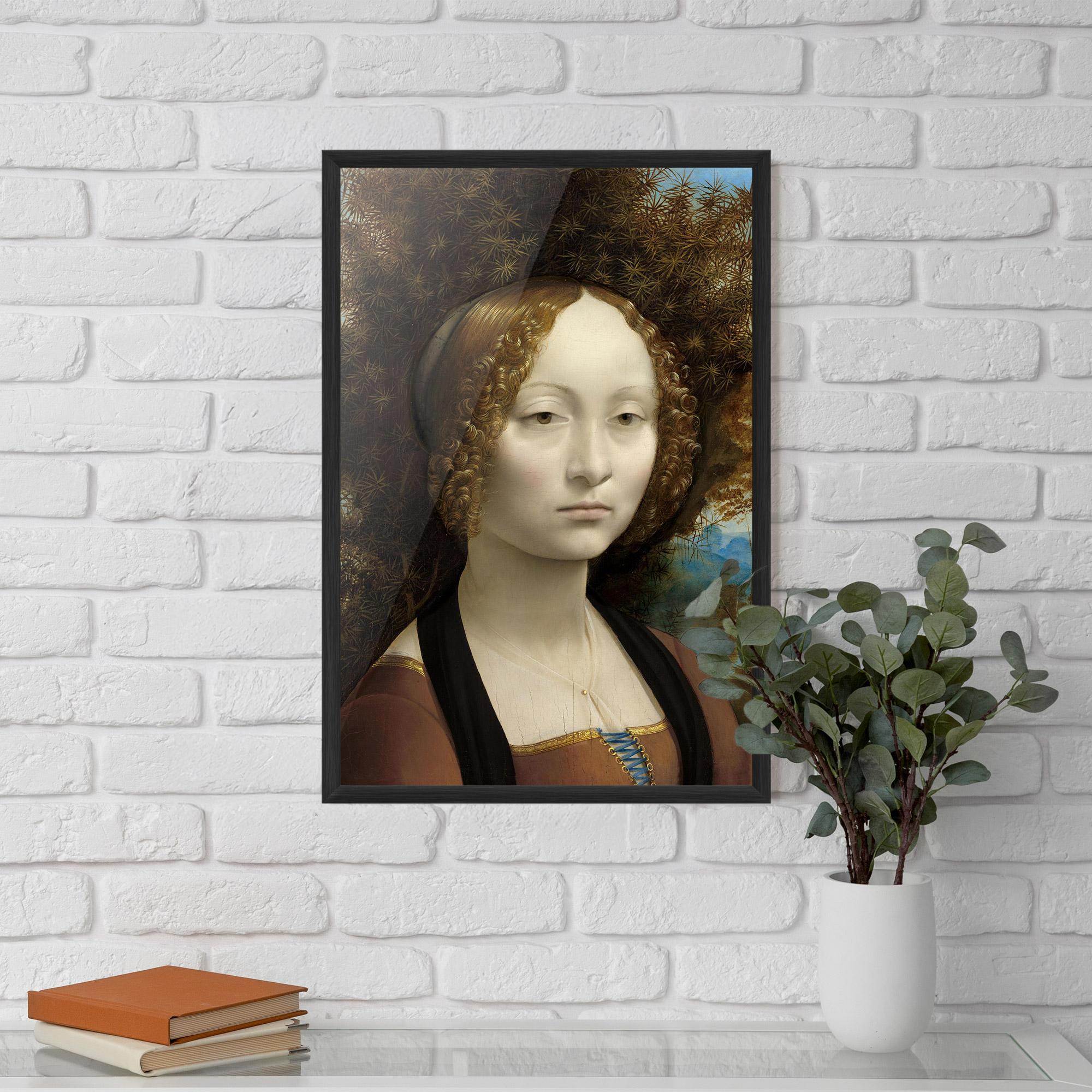 Poster Înrămat Leonardo Da Vinci Ginevra De Benci mockup 5