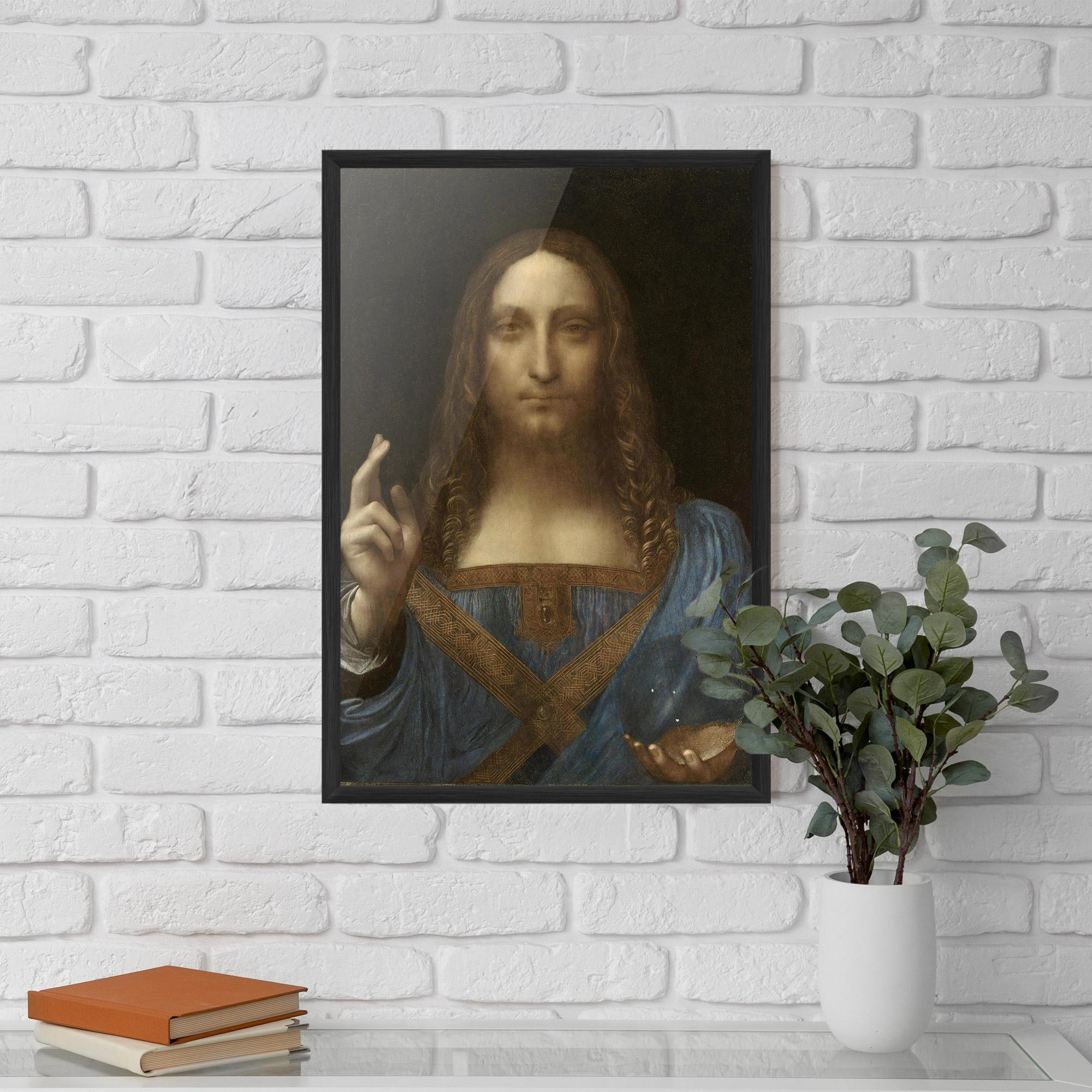 Poster Înrămat Leonardo Da Vinci Salvator Mundi mockup 5