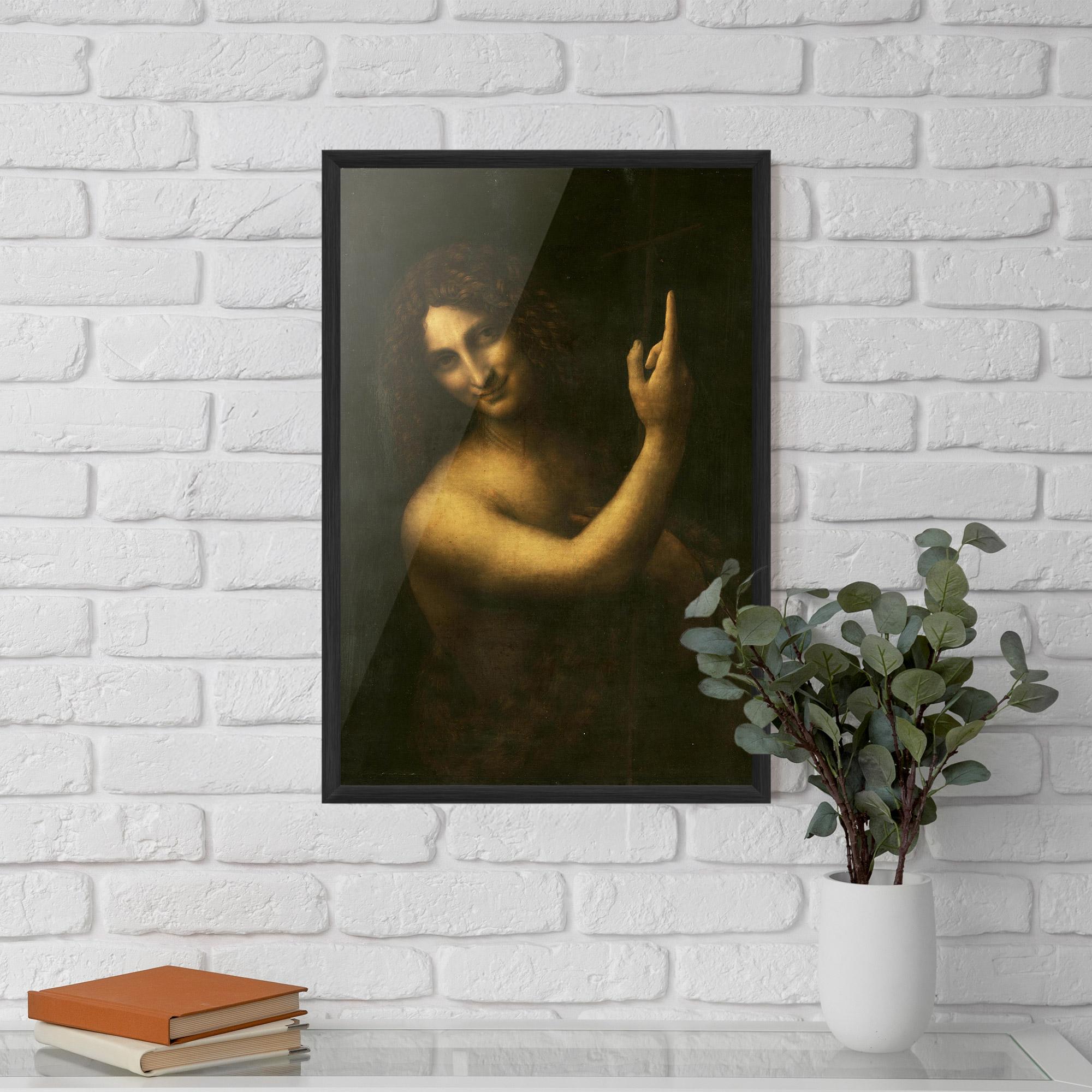 Poster Înrămat Seonardo Da Vinci Saint John The Baptist mockup 5