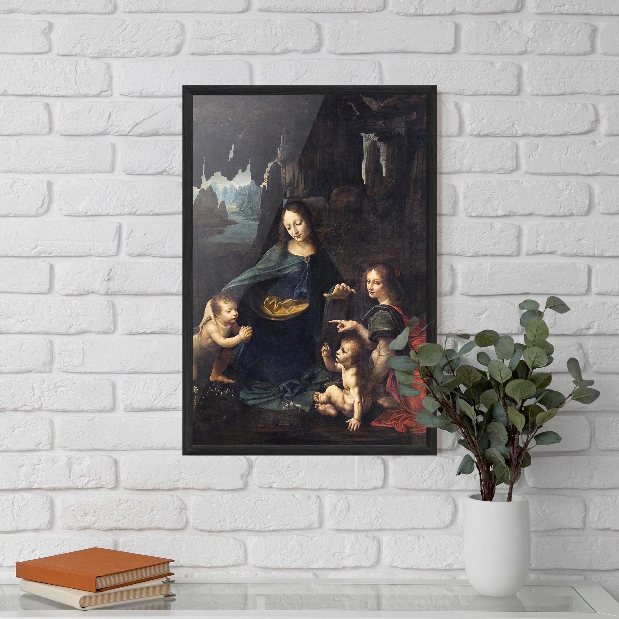 Poster Înrămat The Virgin Of The Rocks Leonardo Da Vinci mockup 5