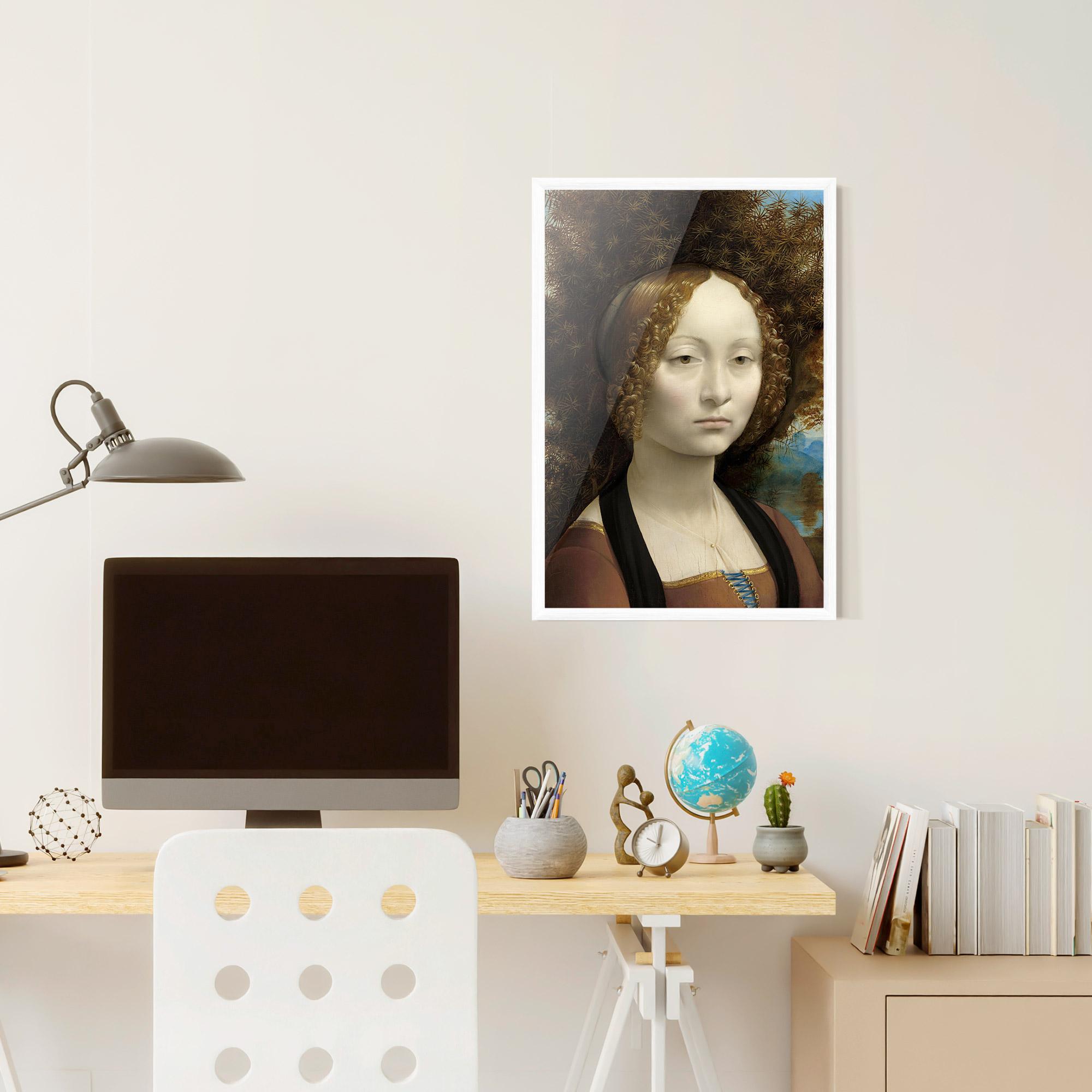 Poster Înrămat Leonardo Da Vinci Ginevra De Benci mockup 6