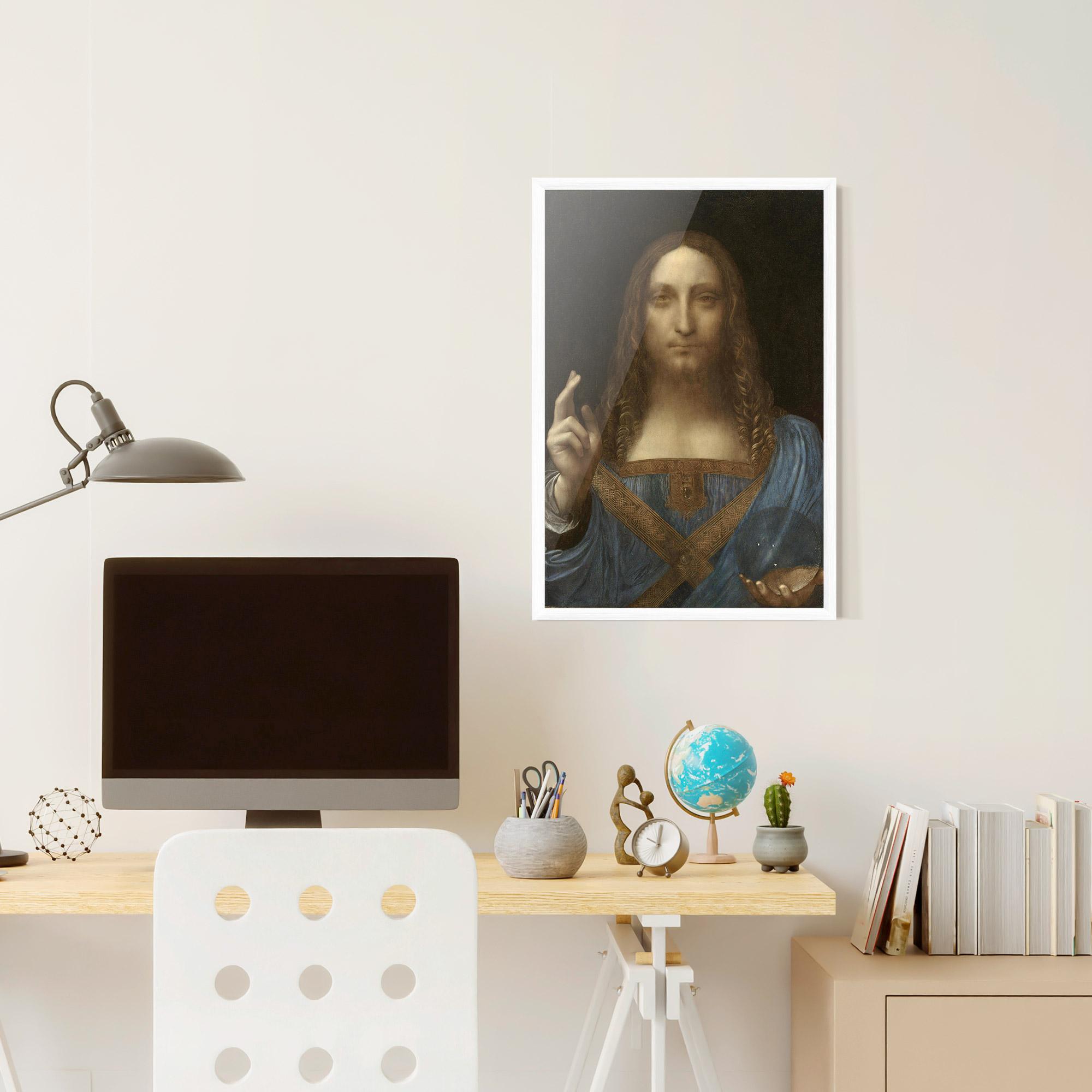 Poster Înrămat Leonardo Da Vinci Salvator Mundi mockup 6