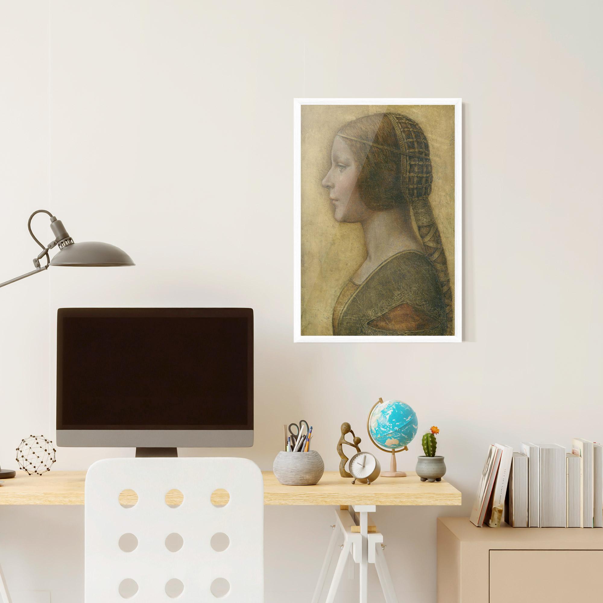 Poster Înrămat Profile Of A Young Fiancee Da Vinci mockup 6