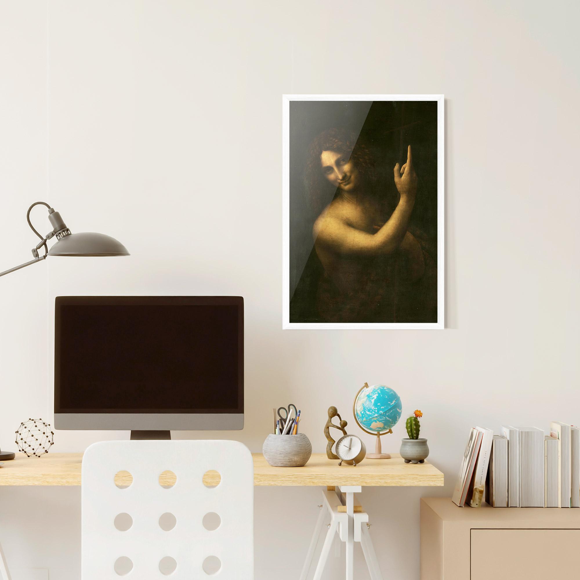Poster Înrămat Seonardo Da Vinci Saint John The Baptist mockup 6