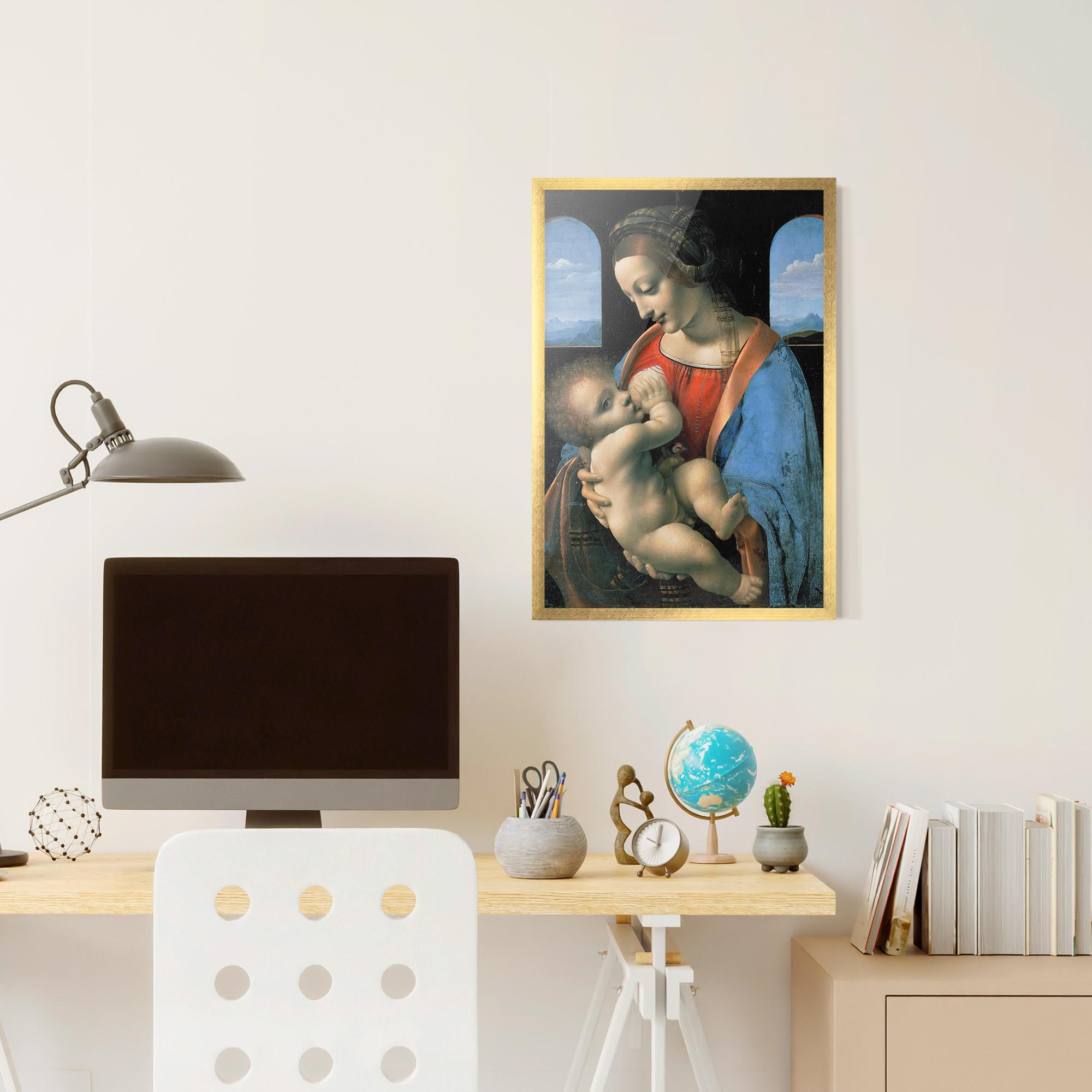 Poster Înrămat Leonardo Da Vinci Attributed Madonna Litta mockup 6