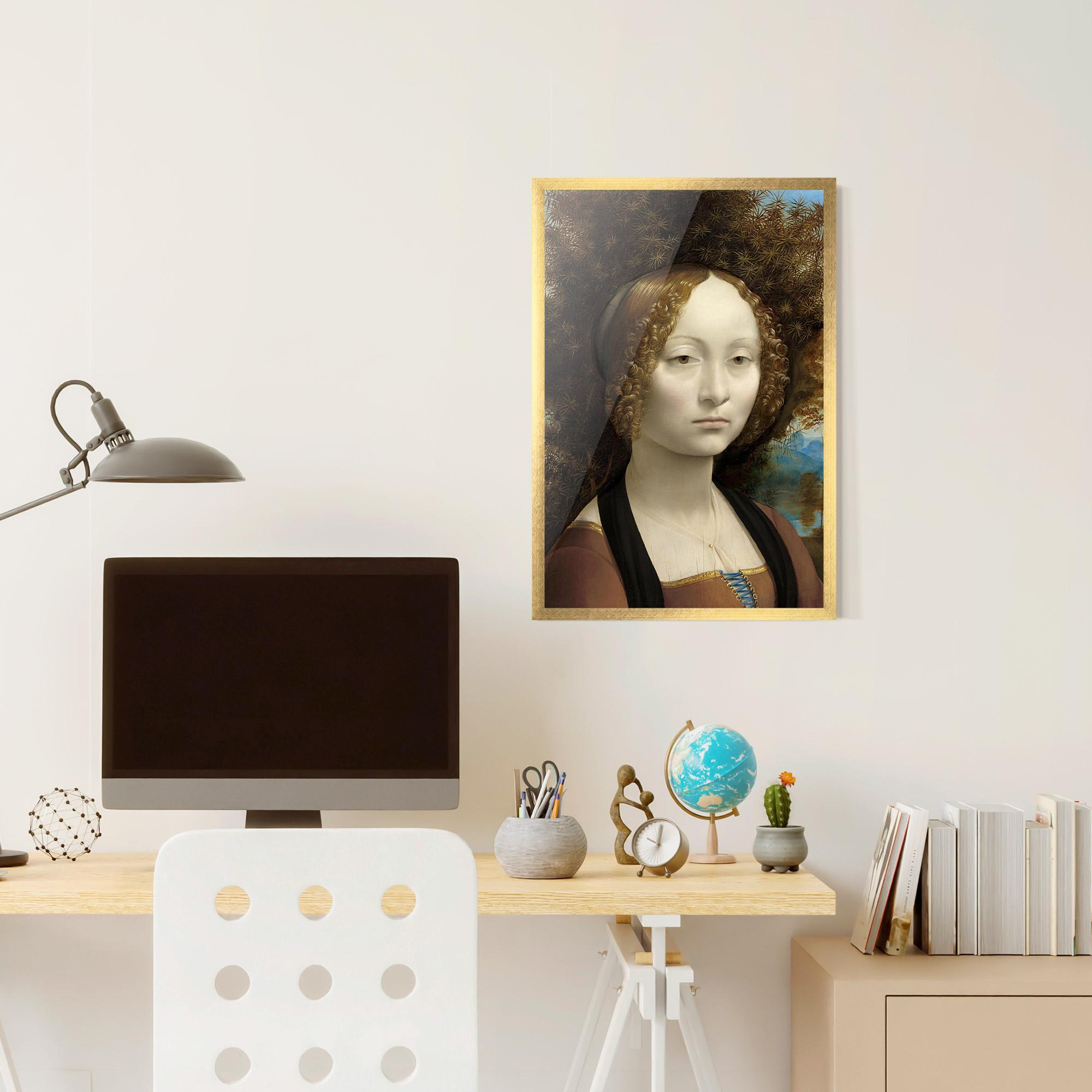 Poster Înrămat Leonardo Da Vinci Ginevra De Benci mockup 6