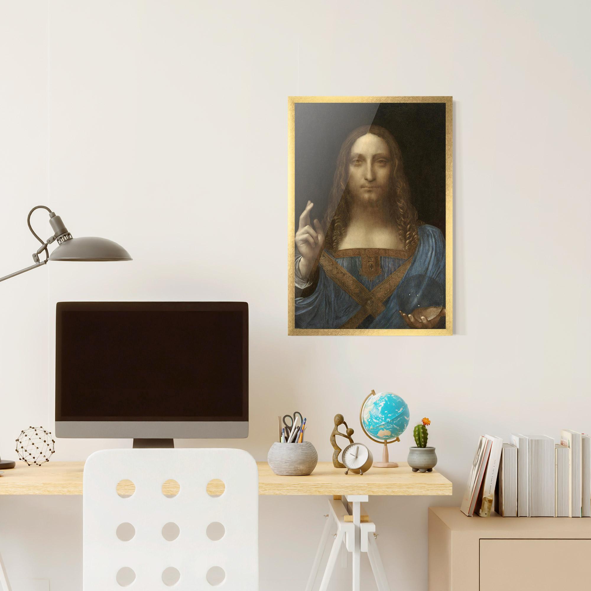 Poster Înrămat Leonardo Da Vinci Salvator Mundi mockup 6