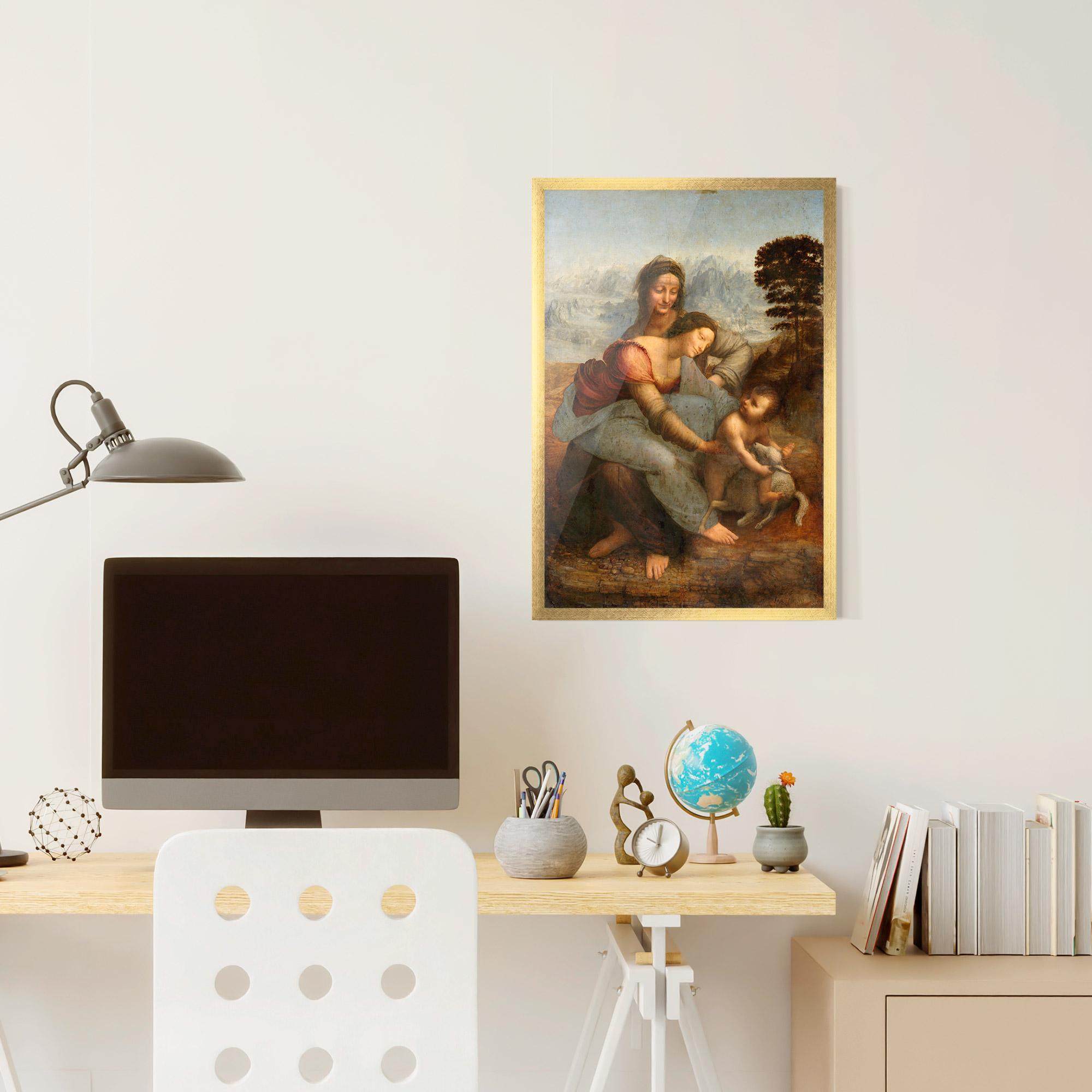 Poster Înrămat Leonardo Da Vinci Virgin And Child With St Anne mockup 6
