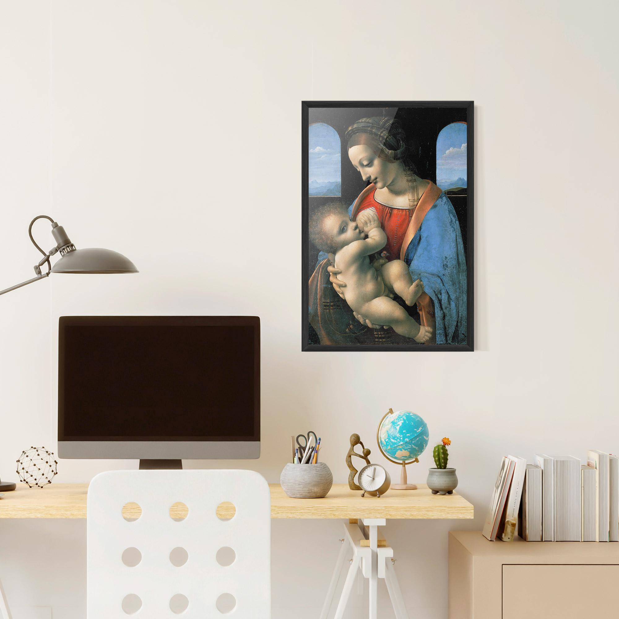 Poster Înrămat Leonardo Da Vinci Attributed Madonna Litta mockup 6