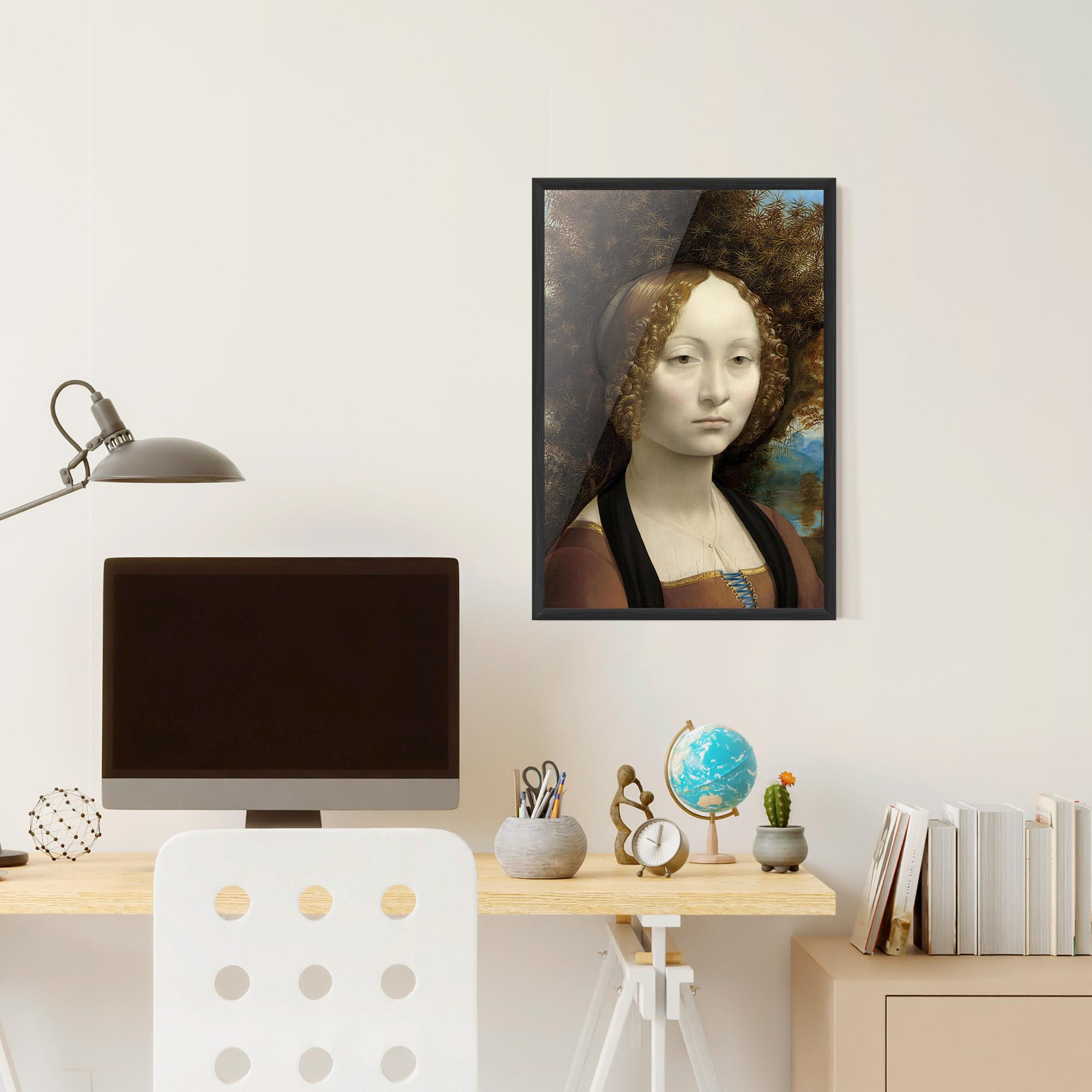 Poster Înrămat Leonardo Da Vinci Ginevra De Benci mockup 6