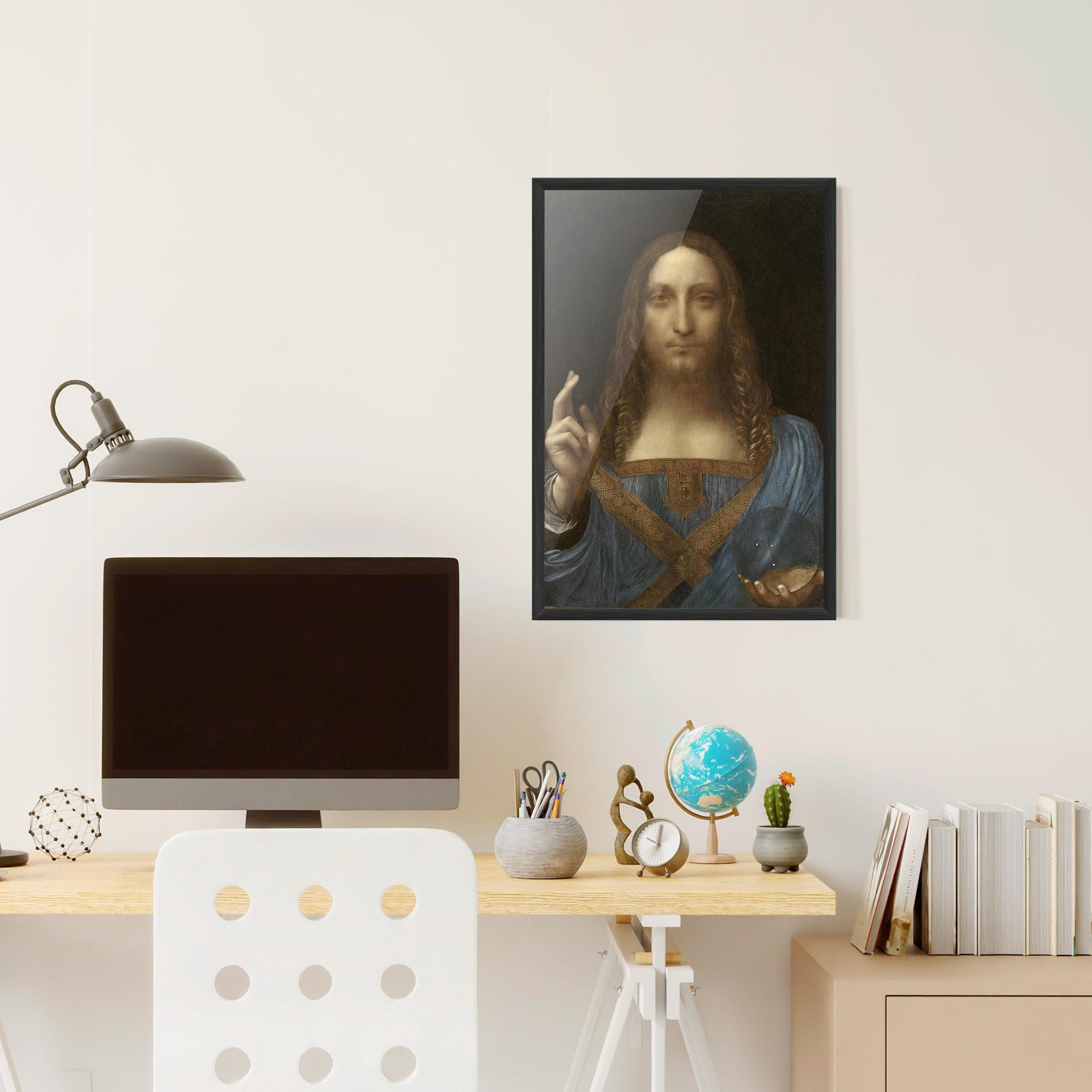 Poster Înrămat Leonardo Da Vinci Salvator Mundi mockup 6