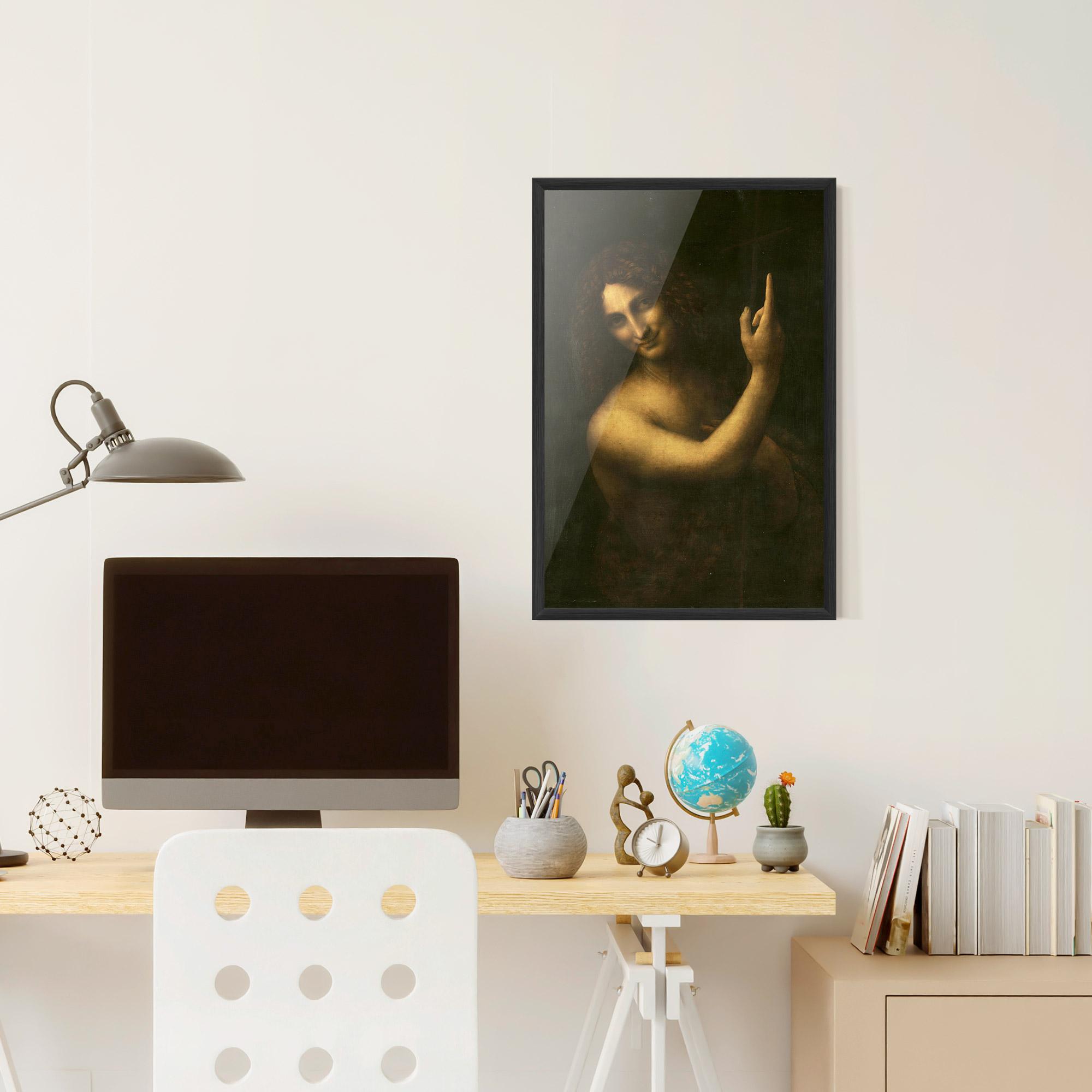 Poster Înrămat Seonardo Da Vinci Saint John The Baptist mockup 6