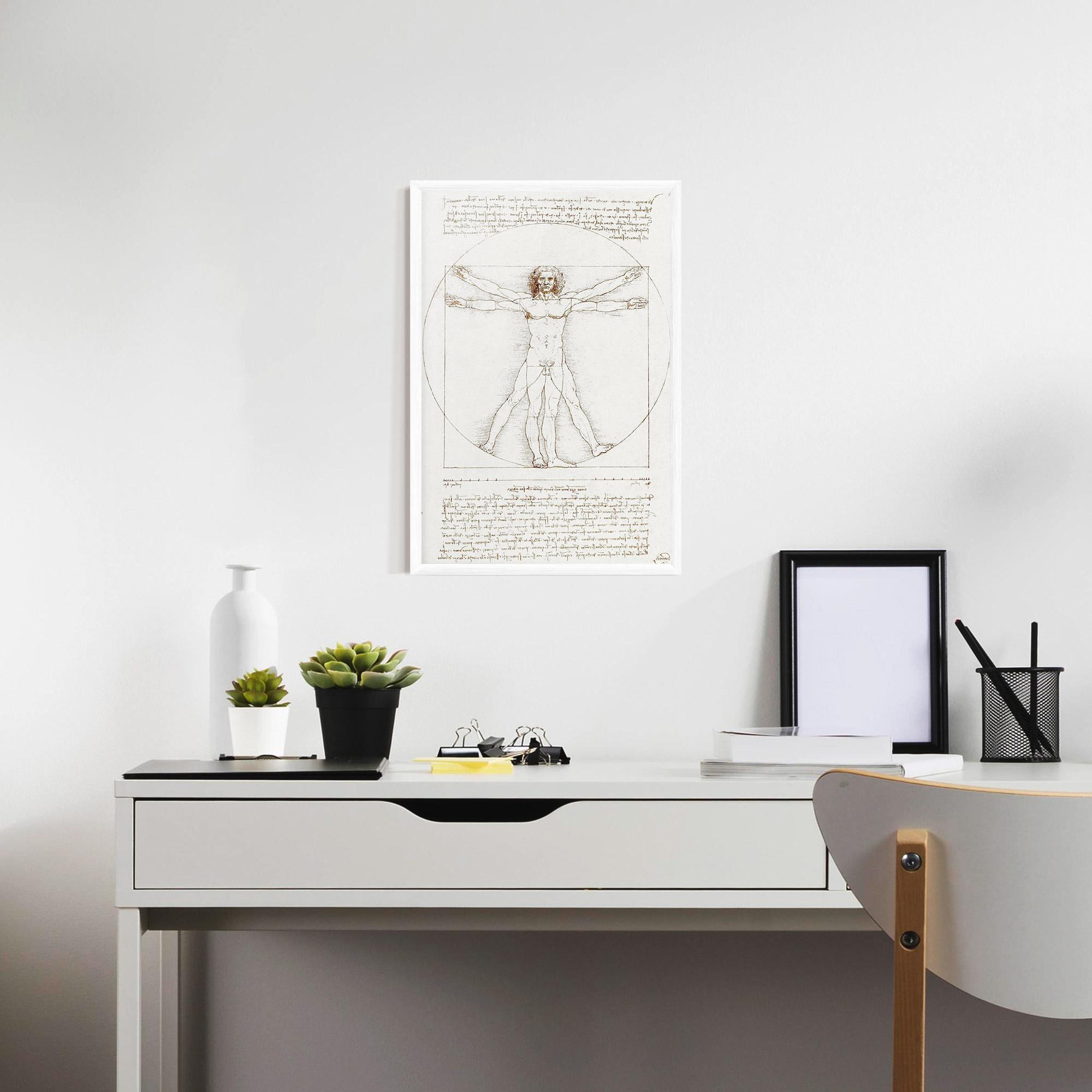 Poster Înrămat Leonardo Da Vinci's Vitruvian Man mockup 7