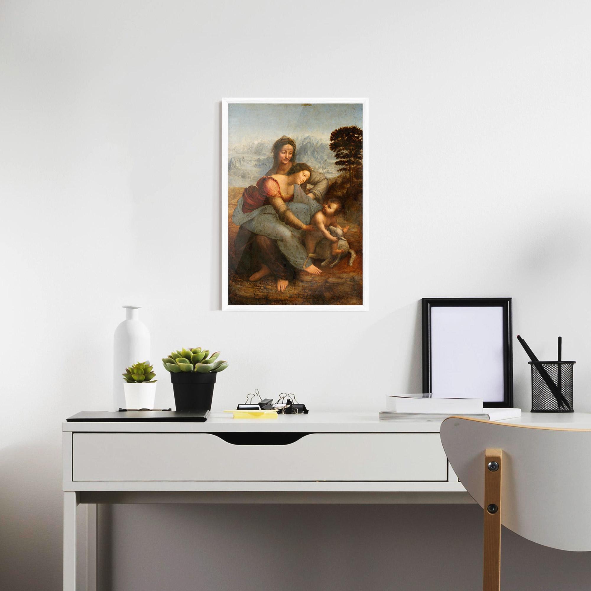 Poster Înrămat Leonardo Da Vinci Virgin And Child With St Anne mockup 7