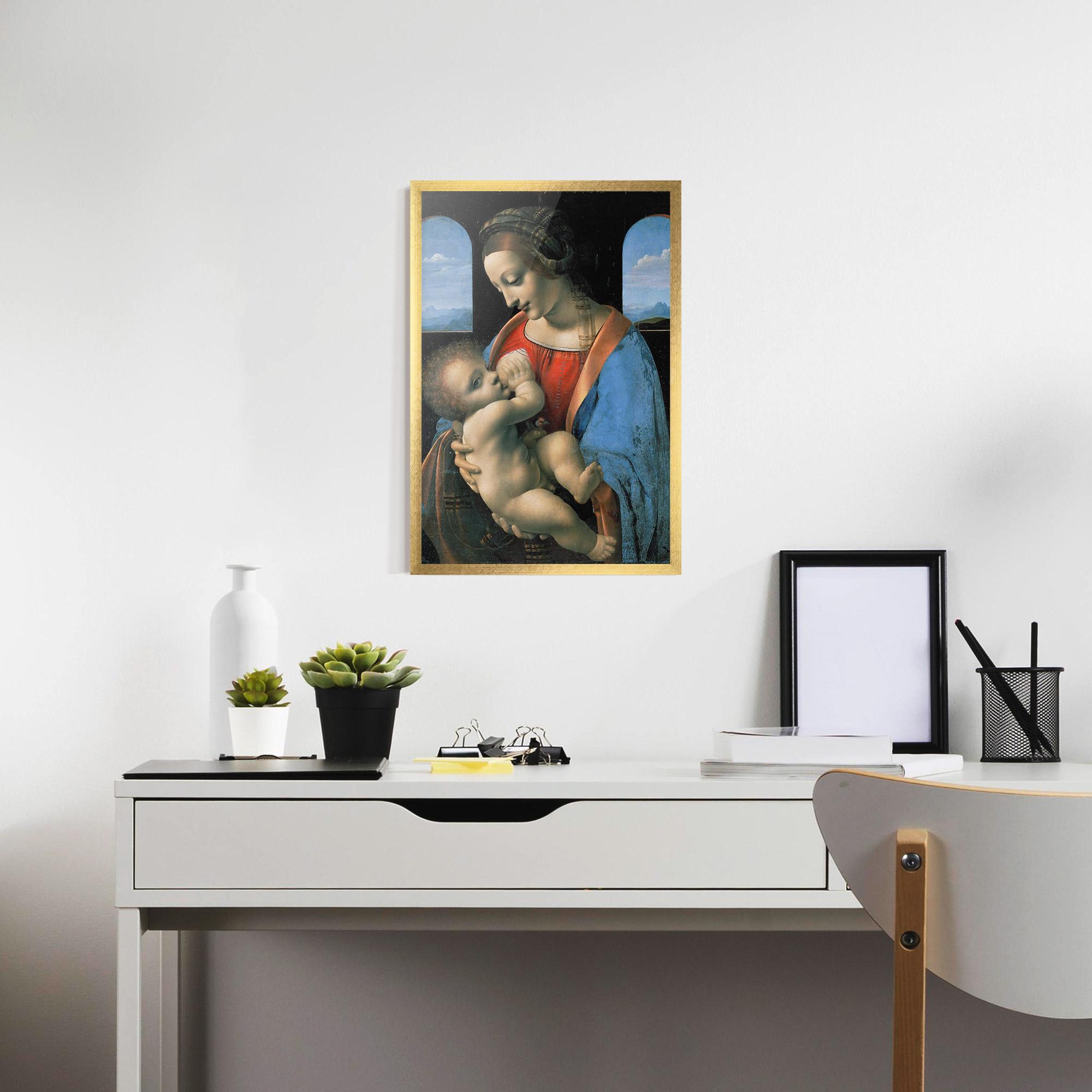 Poster Înrămat Leonardo Da Vinci Attributed Madonna Litta mockup 7