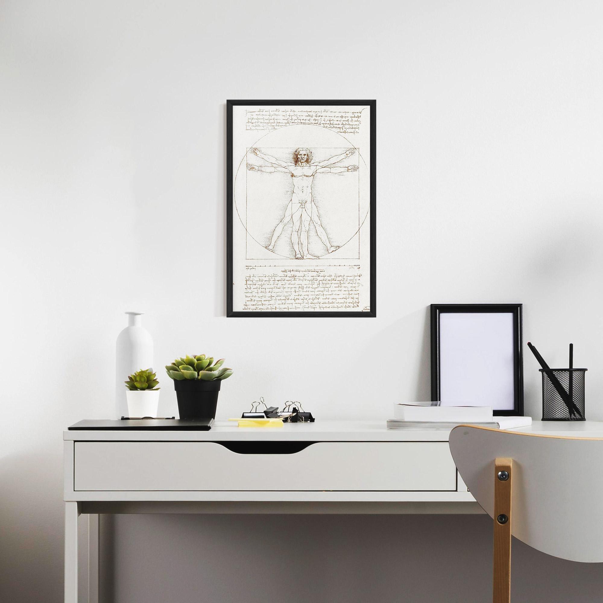 Poster Înrămat Leonardo Da Vinci's Vitruvian Man mockup 7