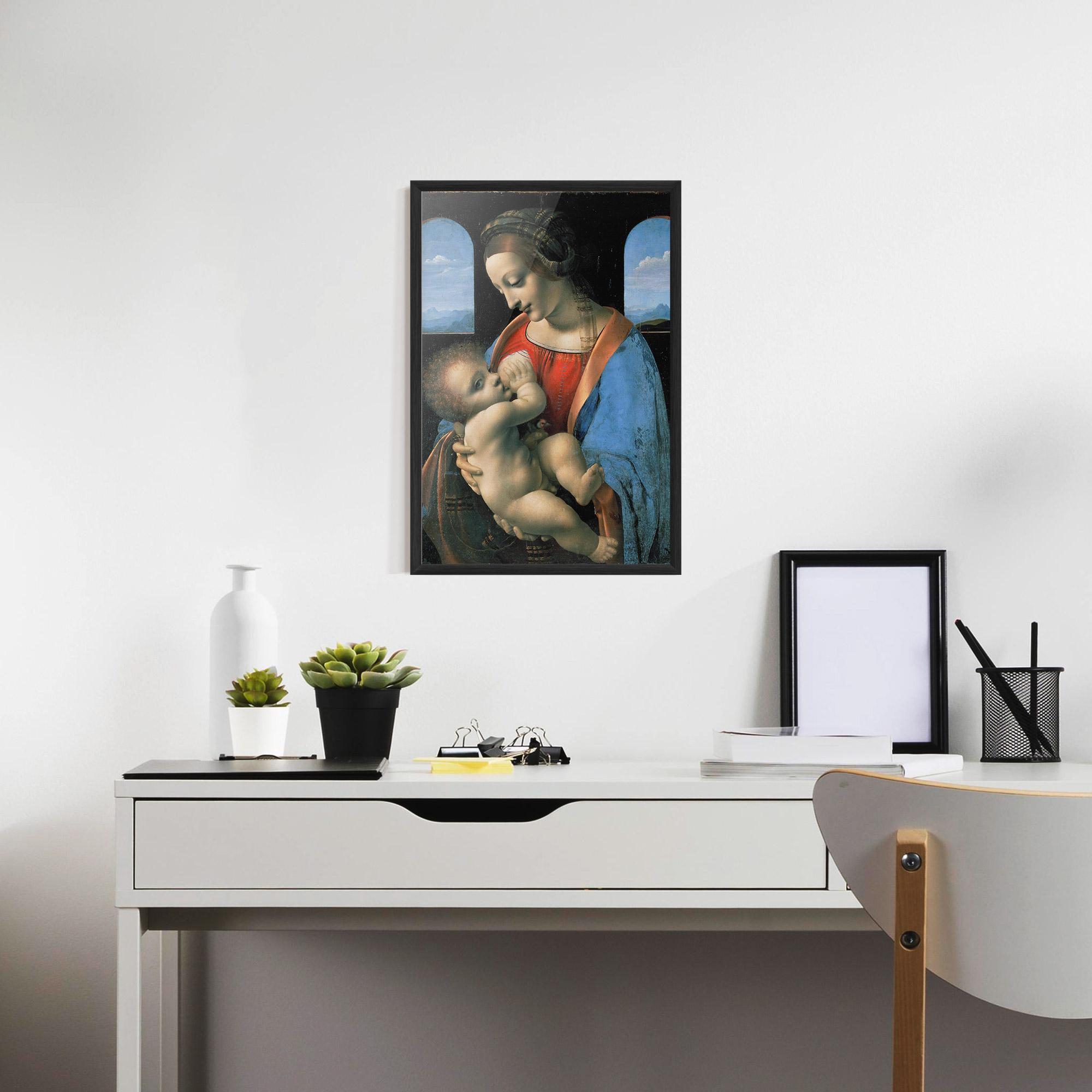 Poster Înrămat Leonardo Da Vinci Attributed Madonna Litta mockup 7