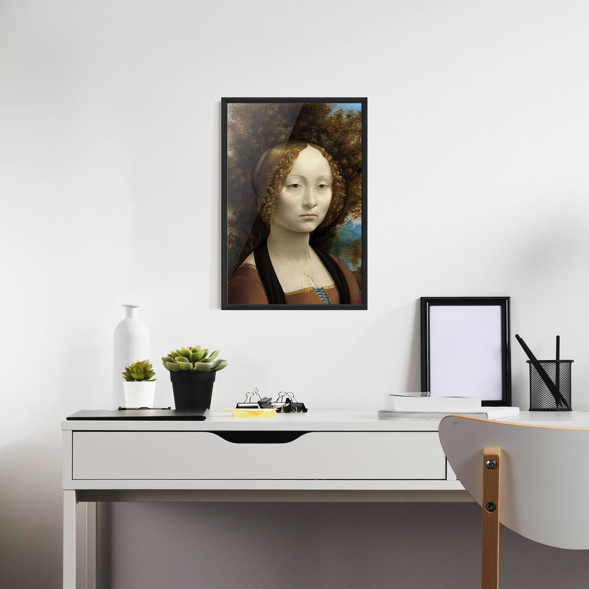 Poster Înrămat Leonardo Da Vinci Ginevra De Benci mockup 7