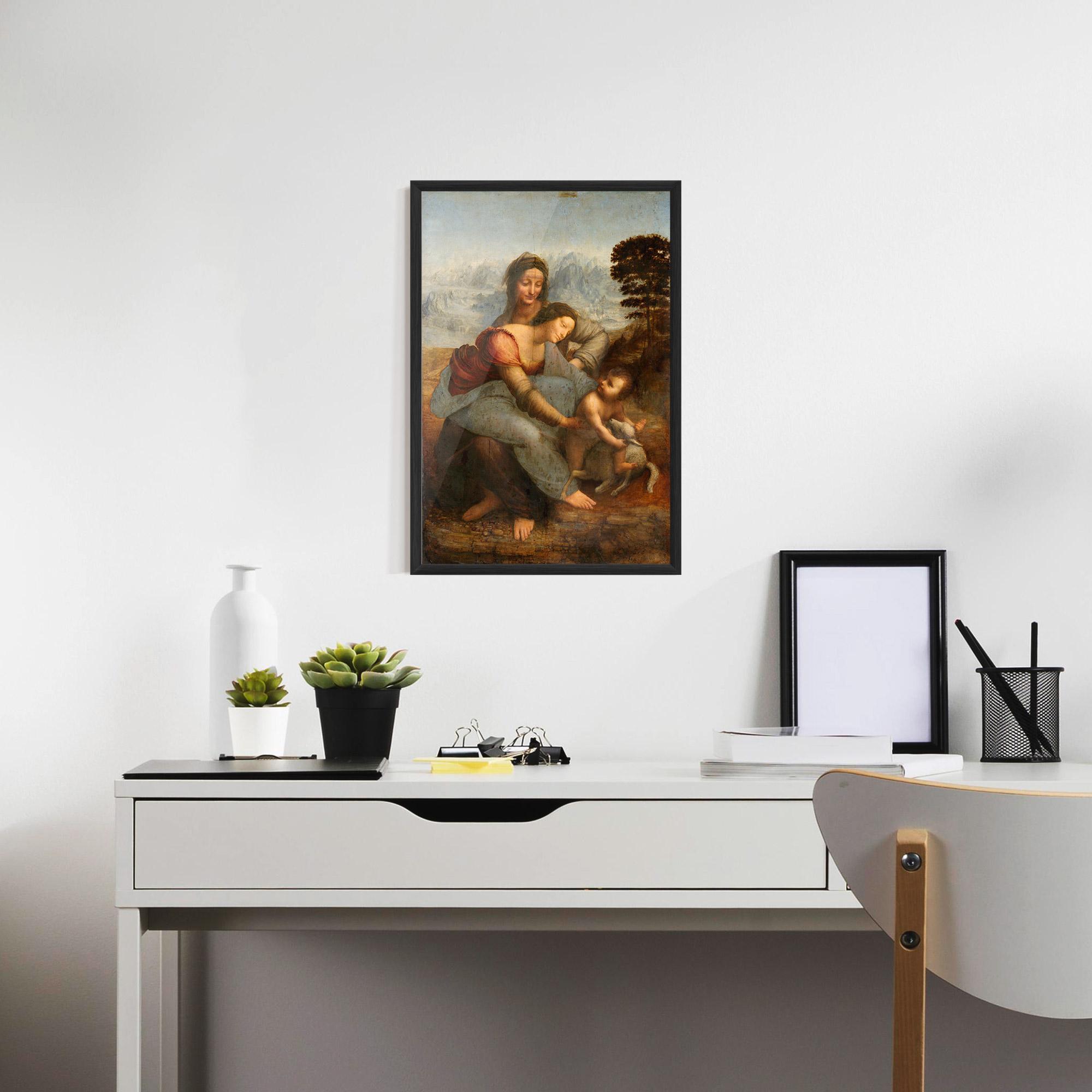 Poster Înrămat Leonardo Da Vinci Virgin And Child With St Anne mockup 7