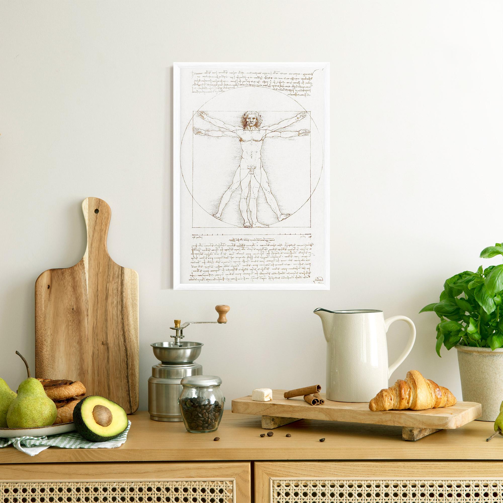 Poster Înrămat Leonardo Da Vinci's Vitruvian Man mockup 8