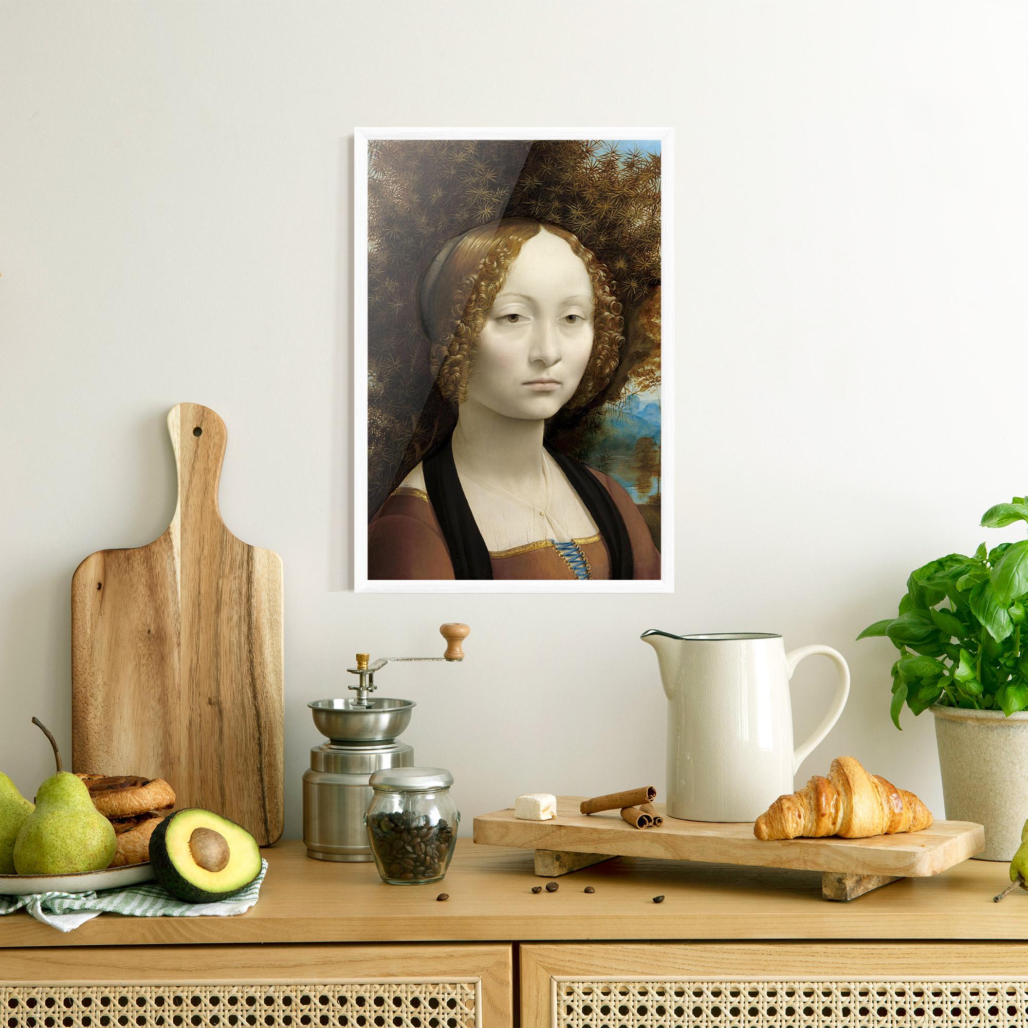 Poster Înrămat Leonardo Da Vinci Ginevra De Benci mockup 8