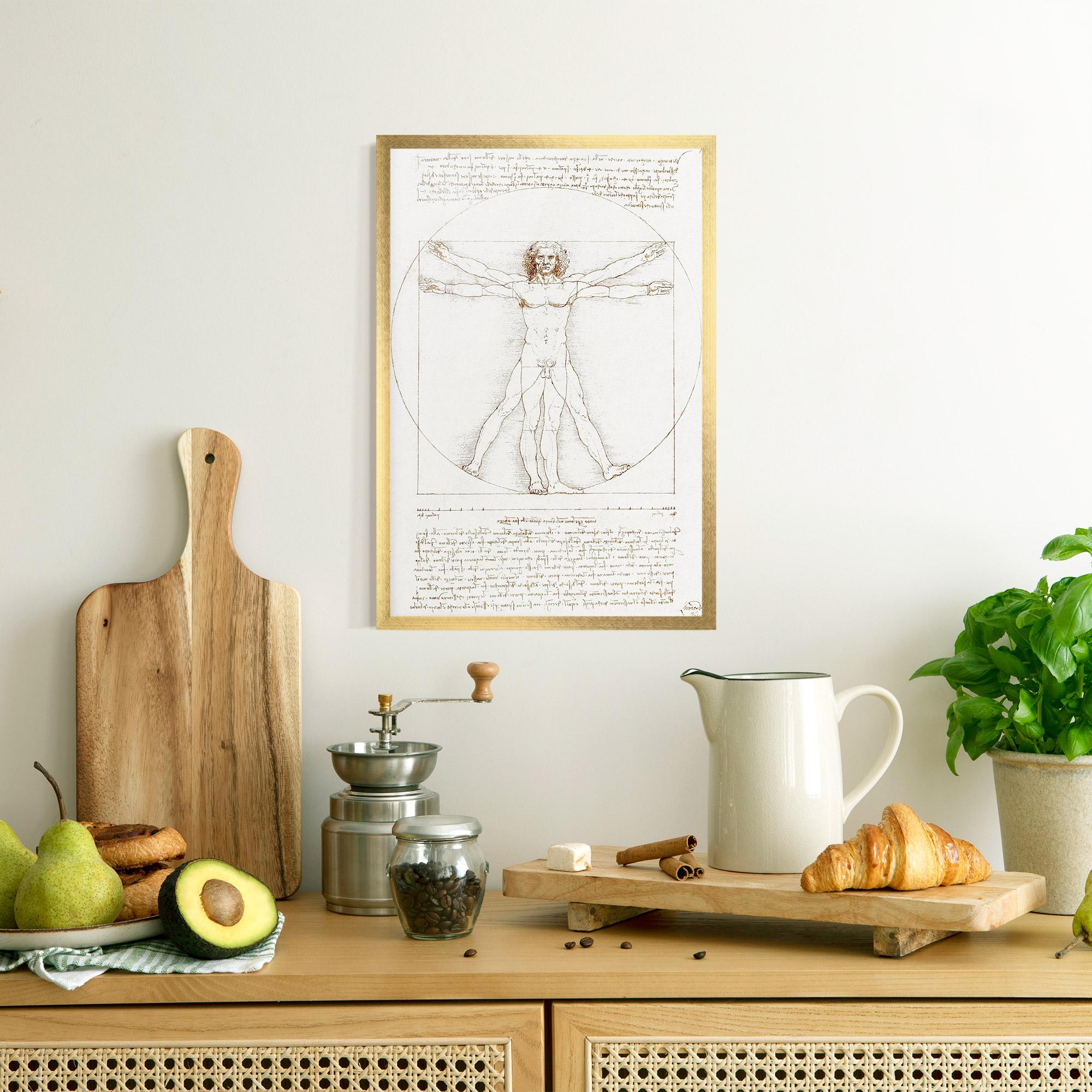 Poster Înrămat Leonardo Da Vinci's Vitruvian Man mockup 8