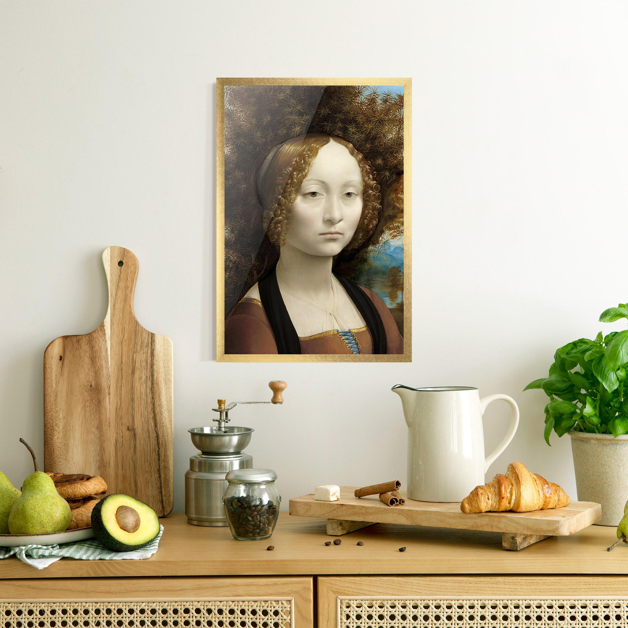 Poster Înrămat Leonardo Da Vinci Ginevra De Benci mockup 8
