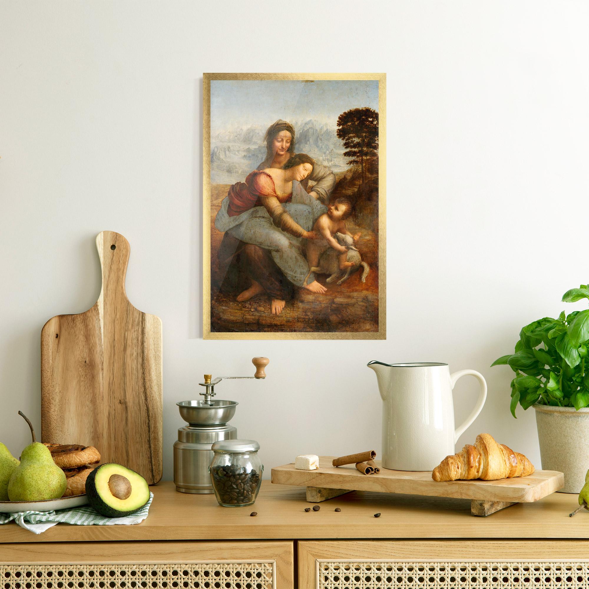 Poster Înrămat Leonardo Da Vinci Virgin And Child With St Anne mockup 8
