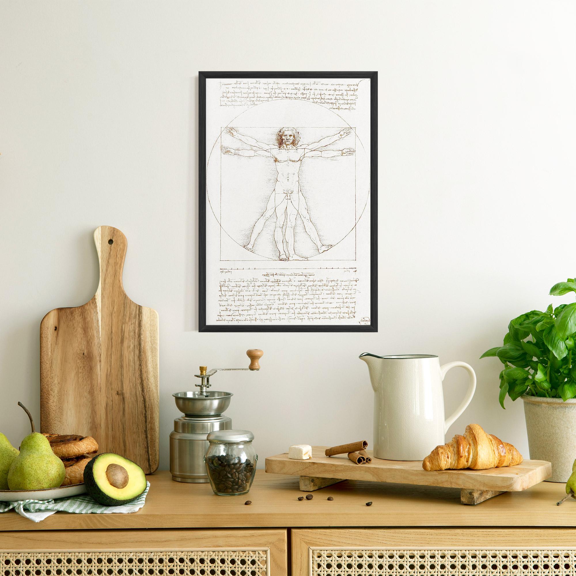 Poster Înrămat Leonardo Da Vinci's Vitruvian Man mockup 8