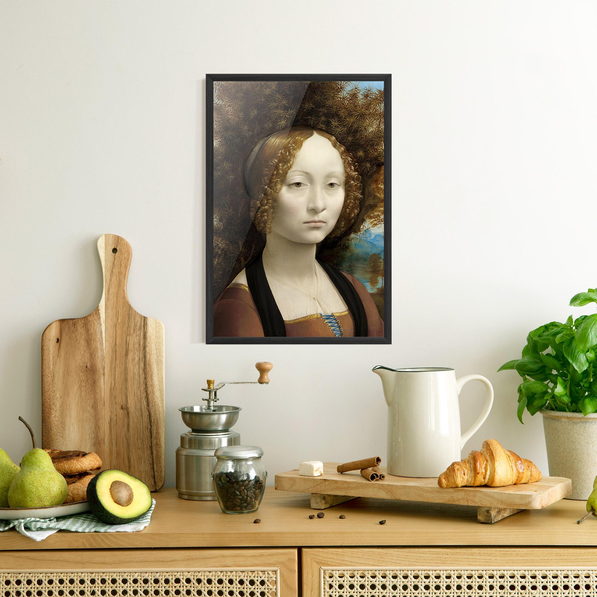 Poster Înrămat Leonardo Da Vinci Ginevra De Benci mockup 8