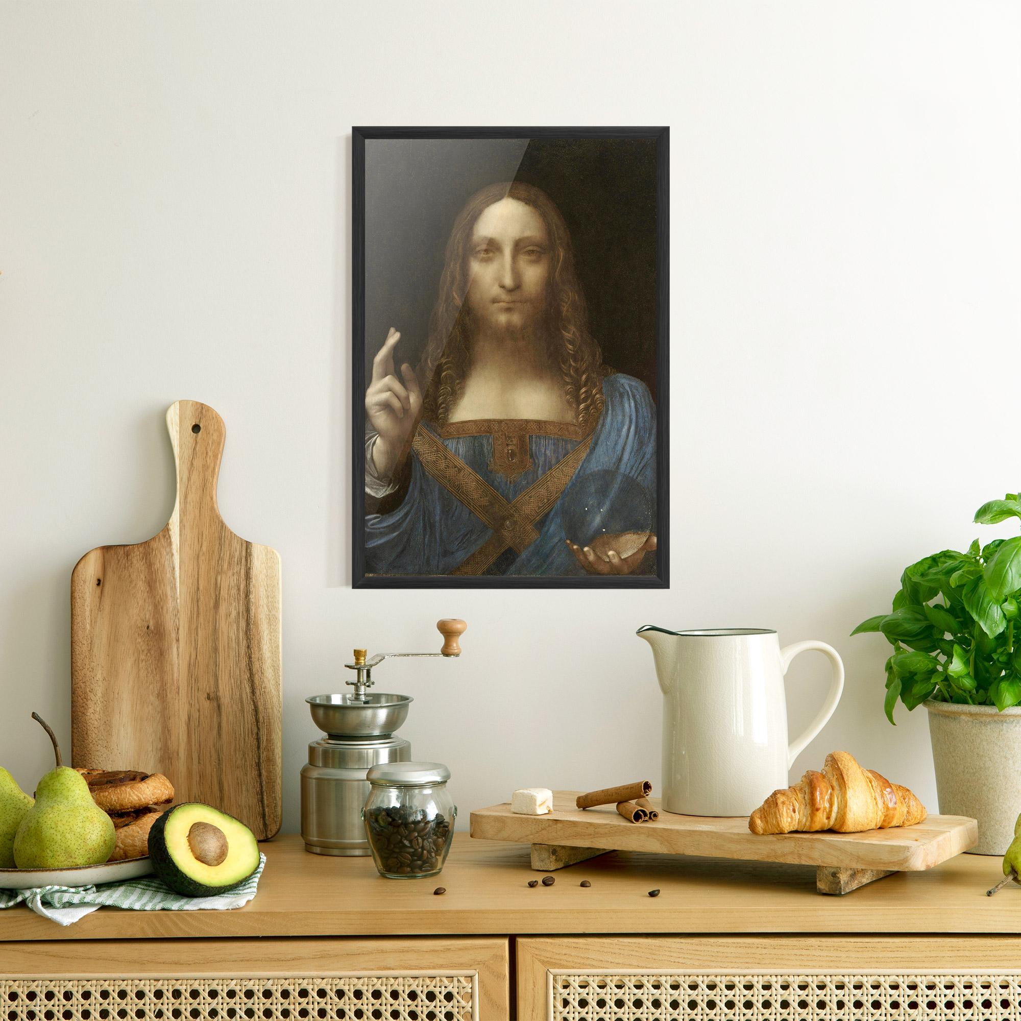 Poster Înrămat Leonardo Da Vinci Salvator Mundi mockup 8