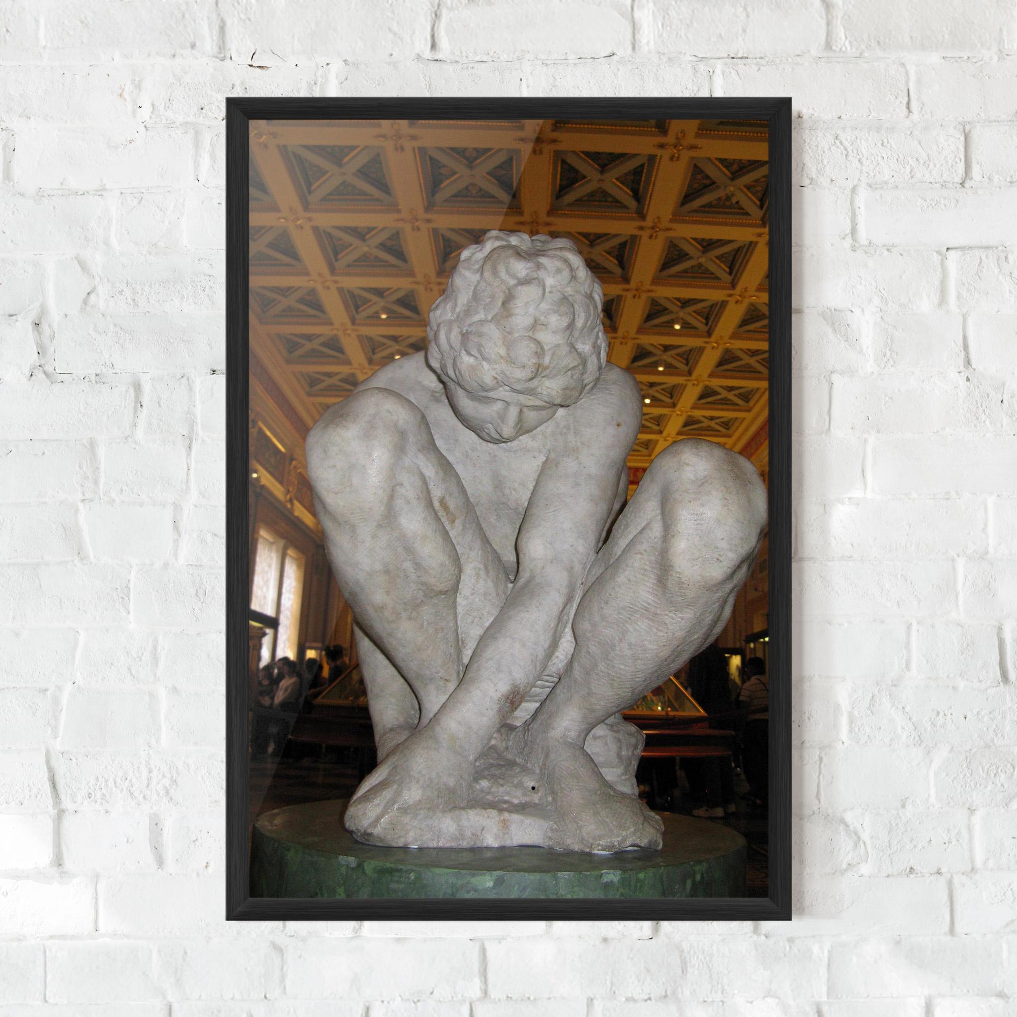 Poster Înrămat Crouching Boy mockup 0