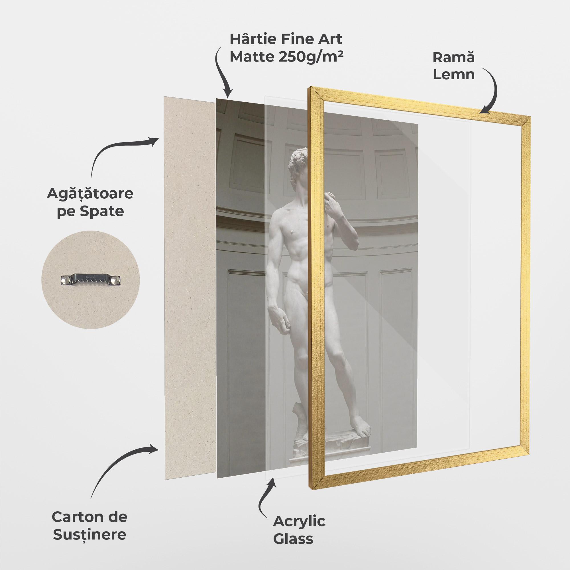 Poster Înrămat Michelangelo Statue mockup 1