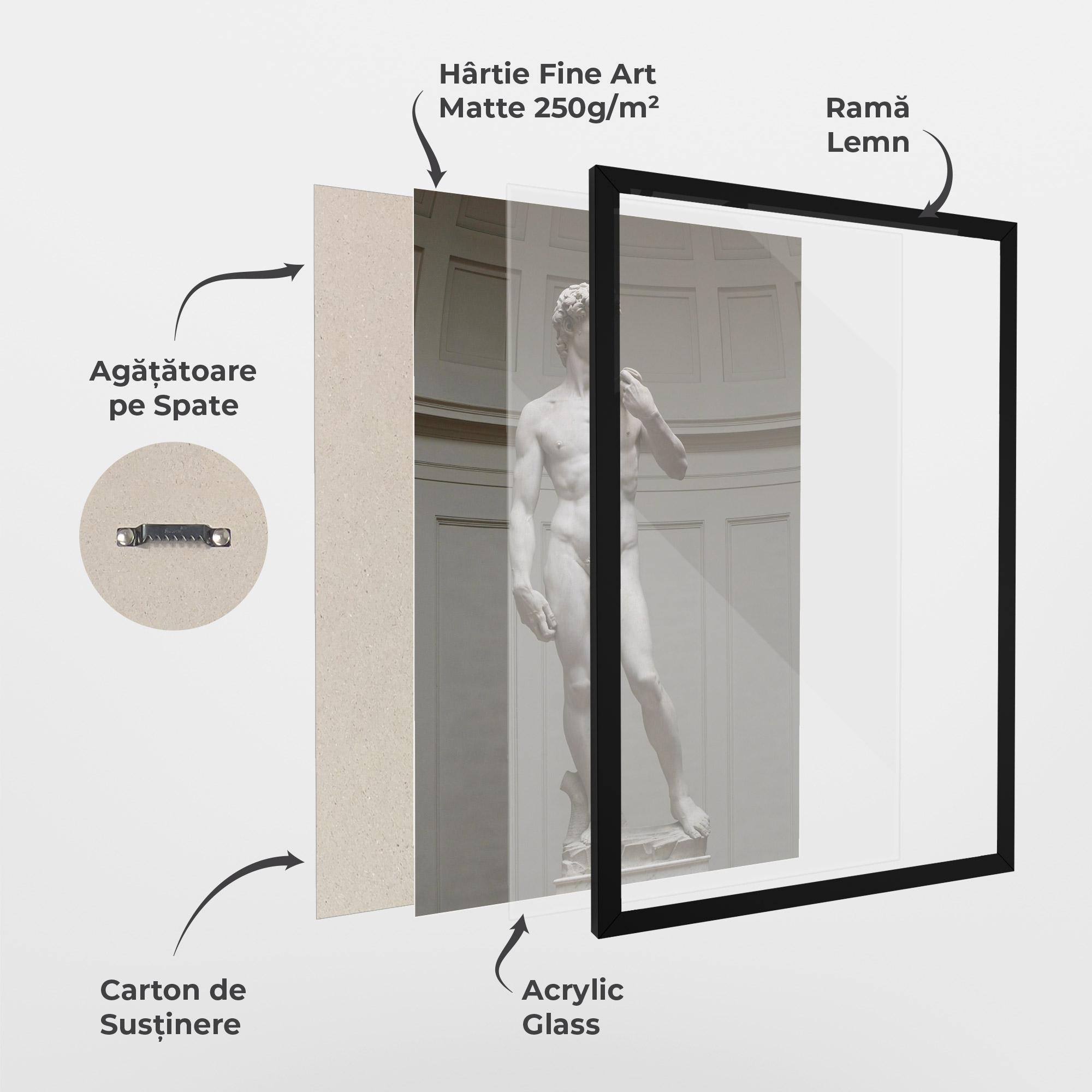 Poster Înrămat Michelangelo Statue mockup 1