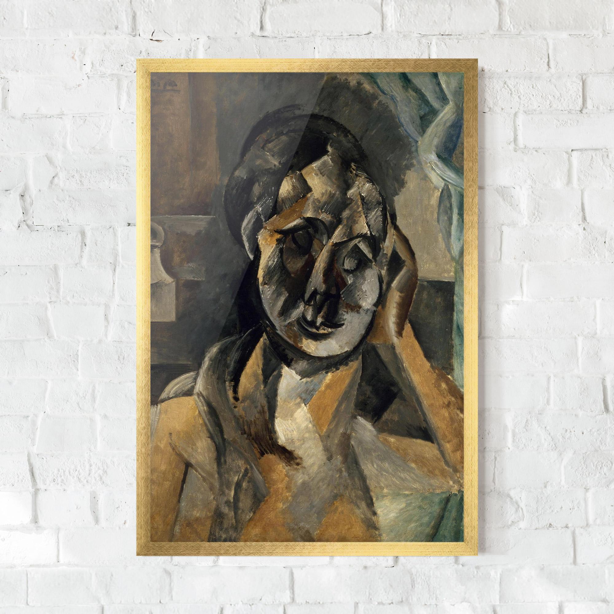 Poster Înrămat Woman With Mustard mockup 0