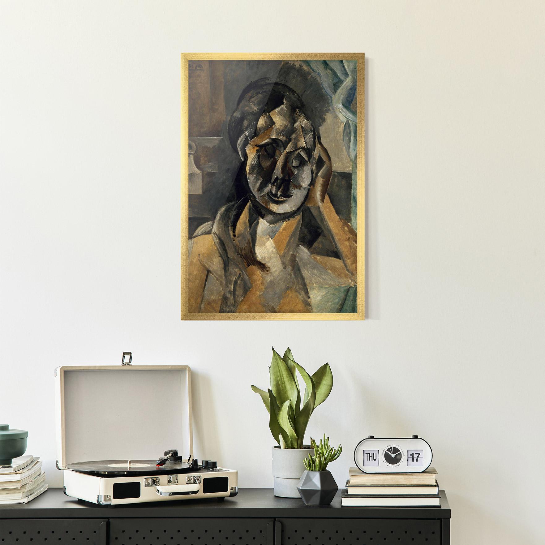 Poster Înrămat Woman With Mustard mockup 2