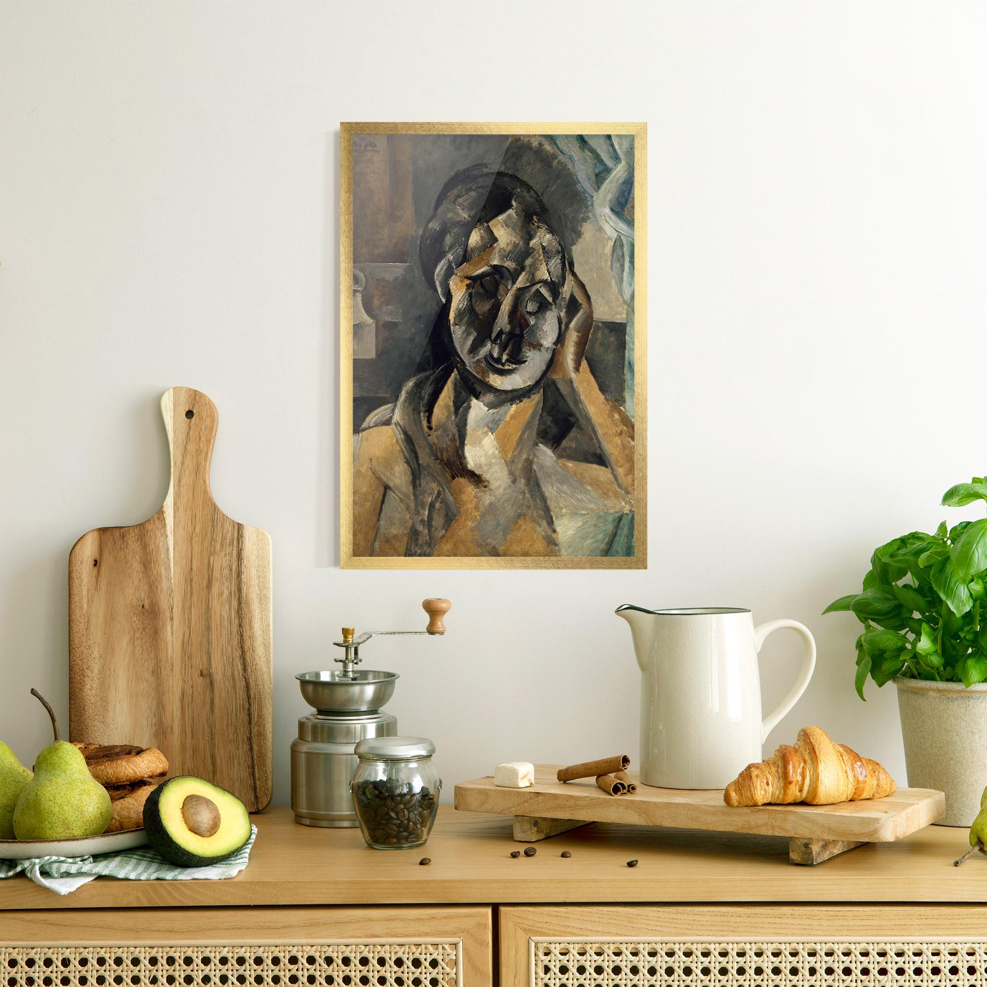 Poster Înrămat Woman With Mustard mockup 8