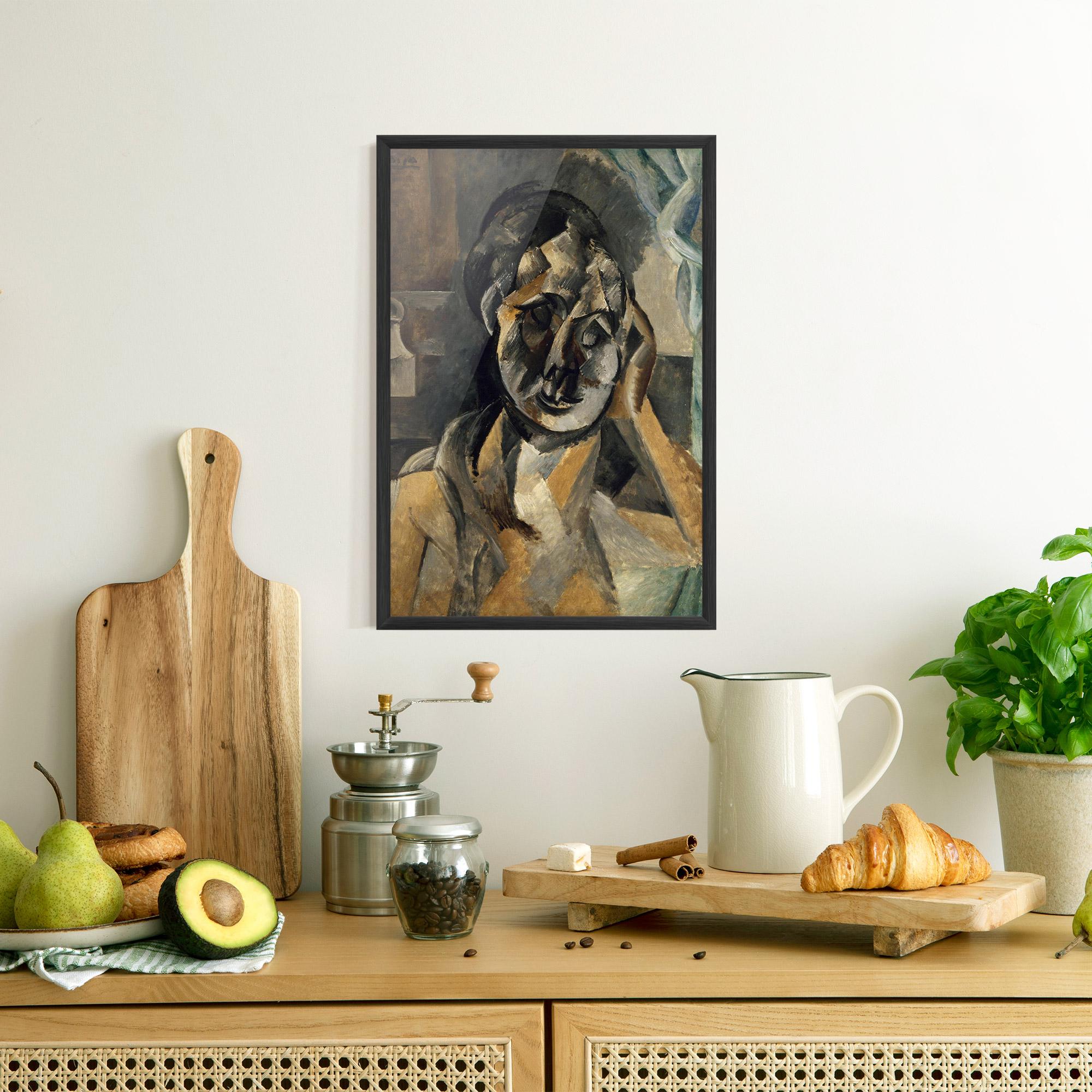 Poster Înrămat Woman With Mustard mockup 8