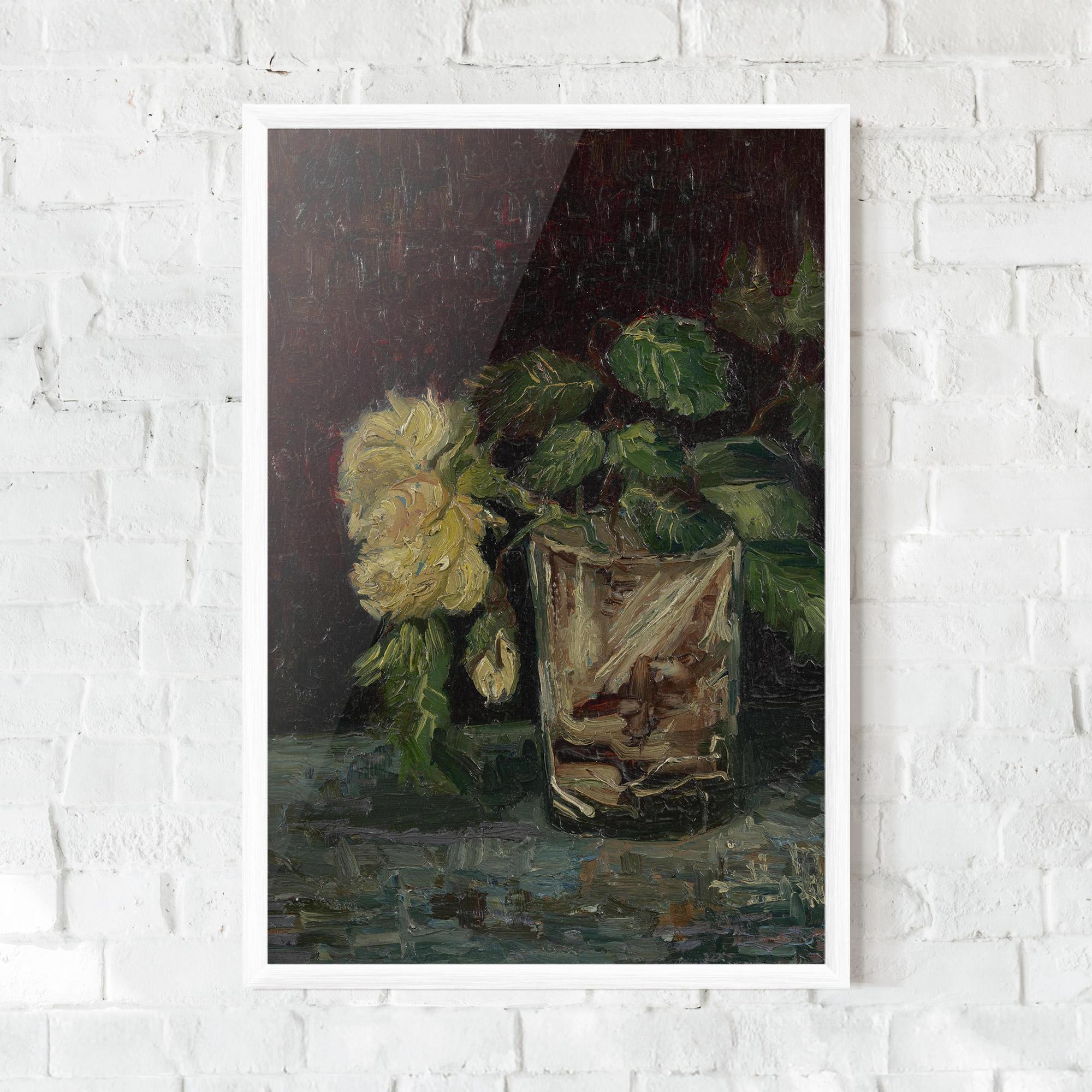 Poster Înrămat Glas Met Gele Rozen mockup 0