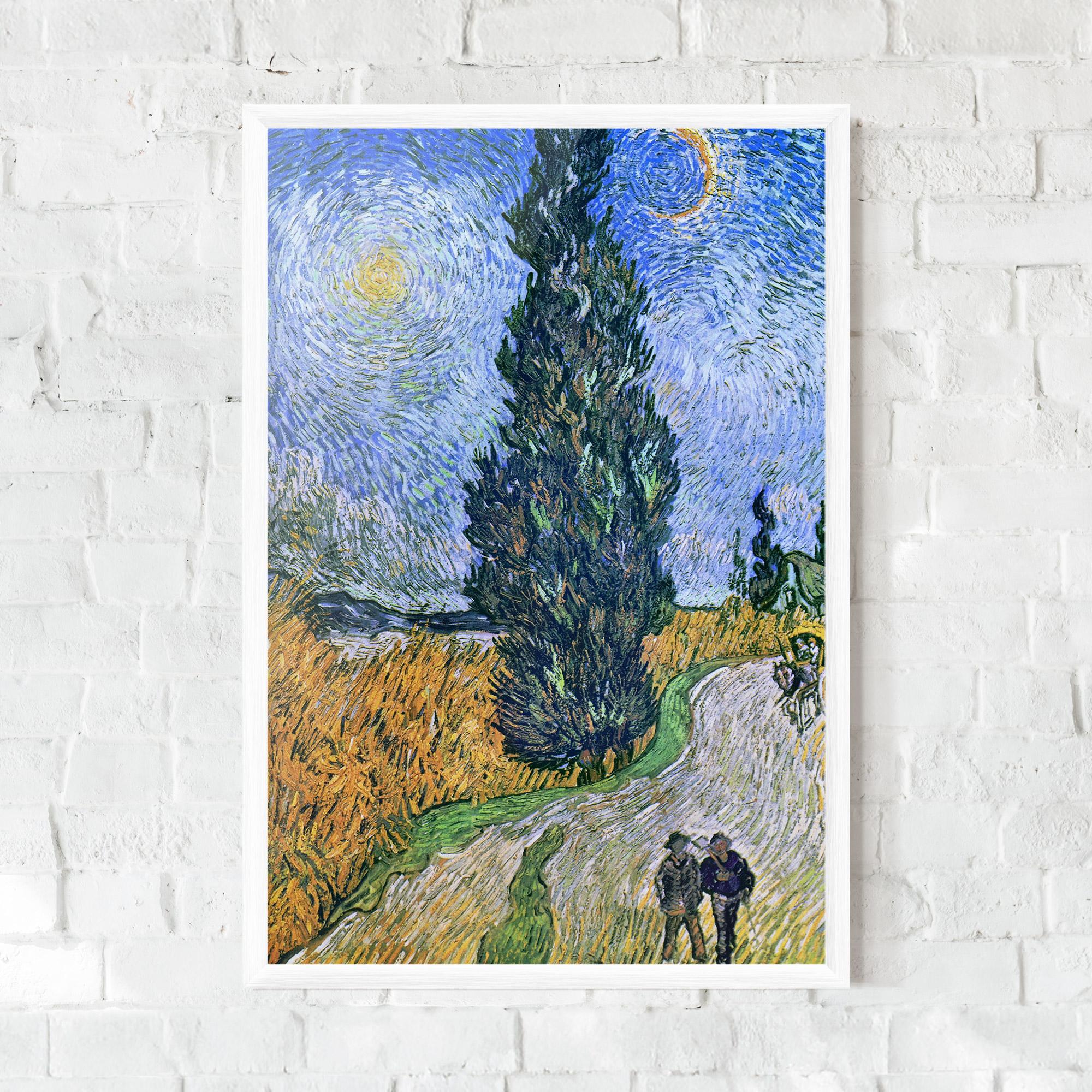 Poster Înrămat Road With Cypress mockup 0