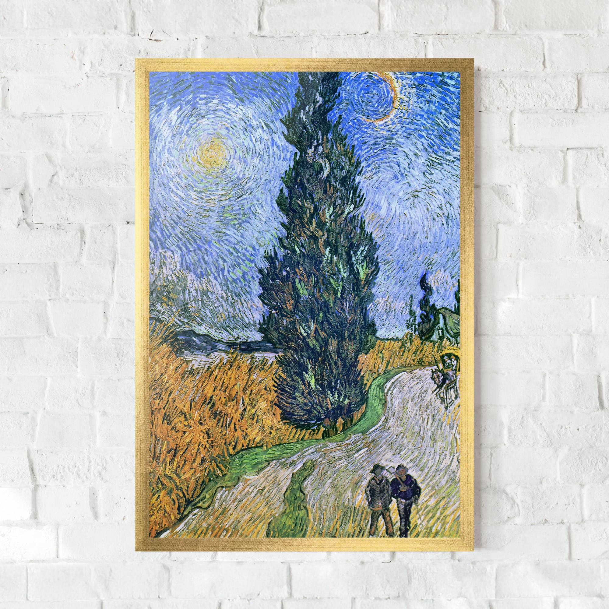 Poster Înrămat Road With Cypress mockup 0