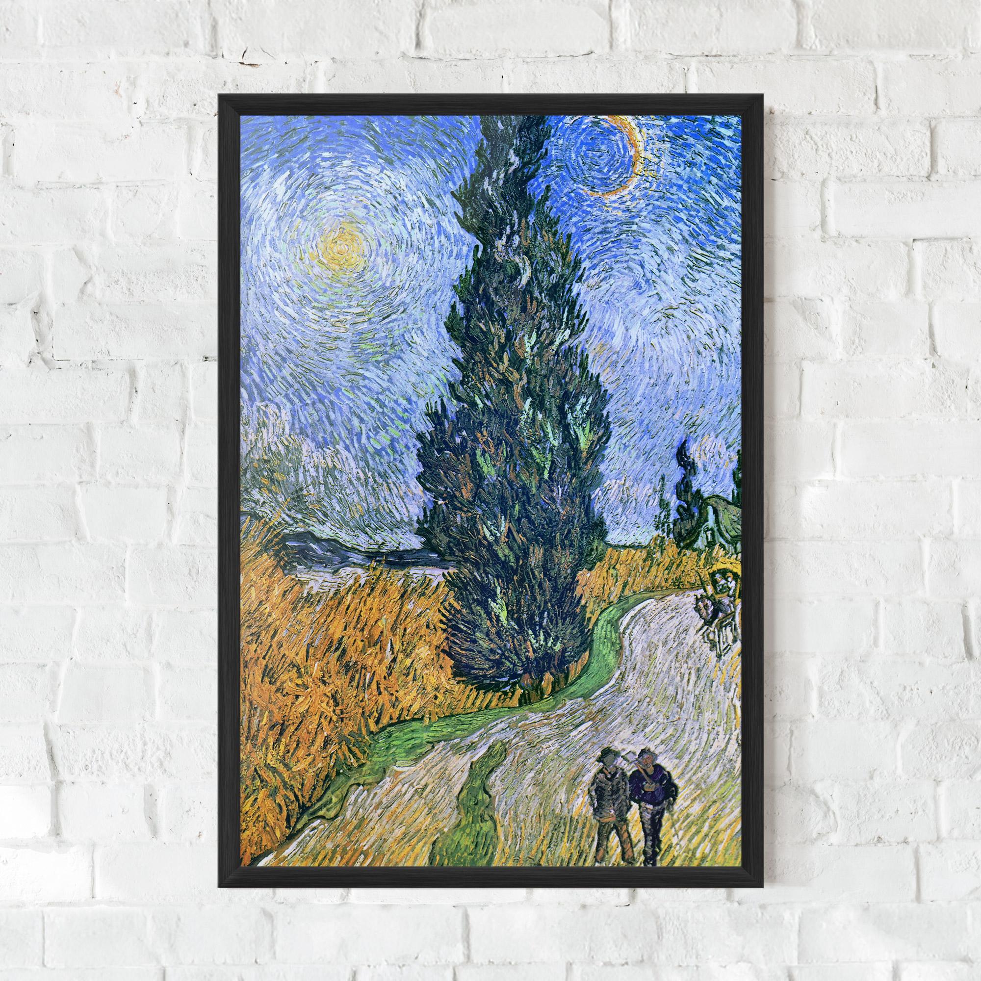 Poster Înrămat Road With Cypress mockup 0