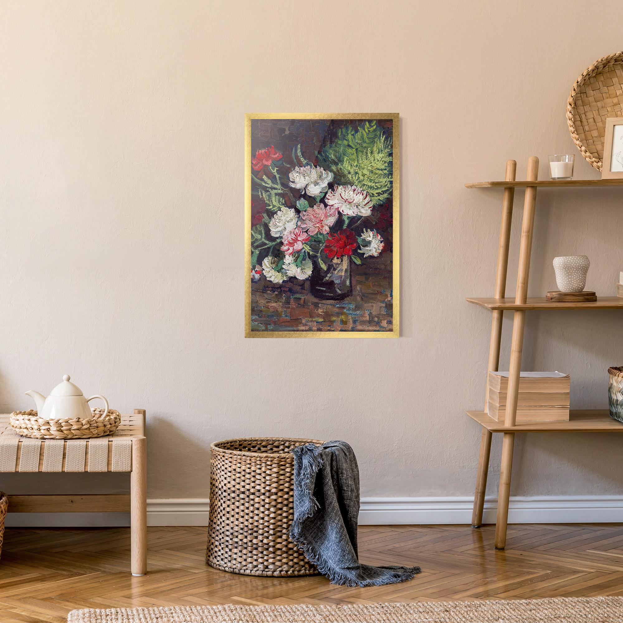 Poster Înrămat Vase With Carnations mockup 9