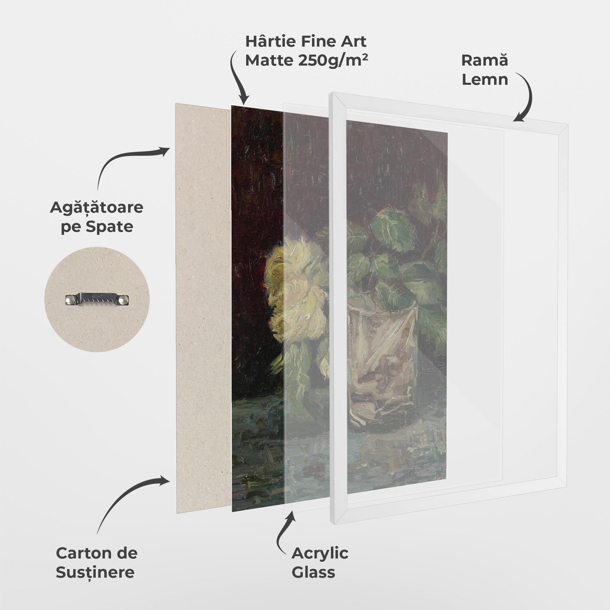 Poster Înrămat Glas Met Gele Rozen mockup 1