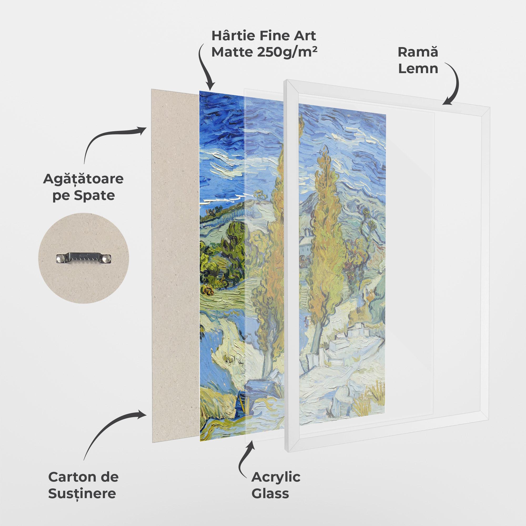 Poster Înrămat Poplars At Saint Remy mockup 1