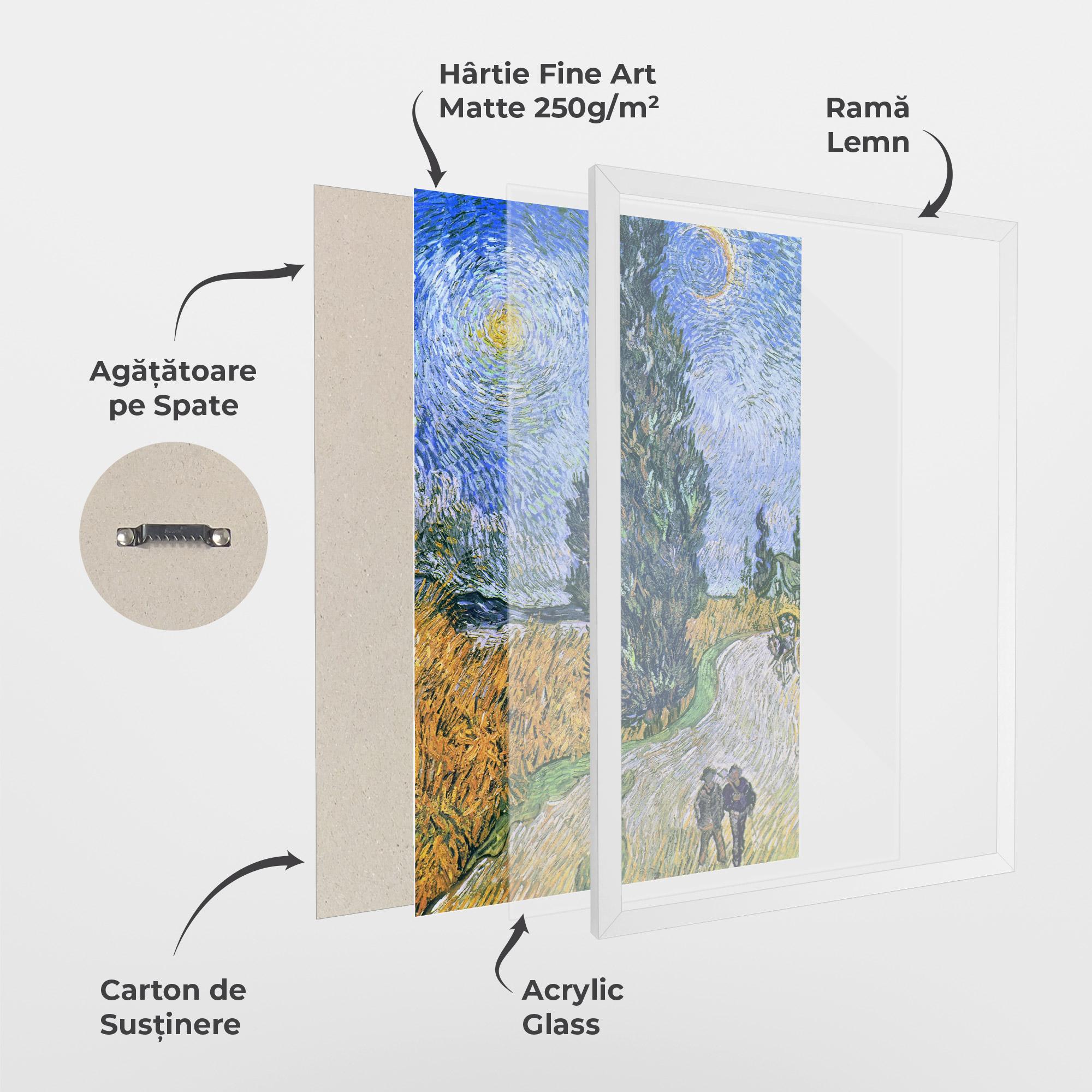 Poster Înrămat Road With Cypress mockup 1