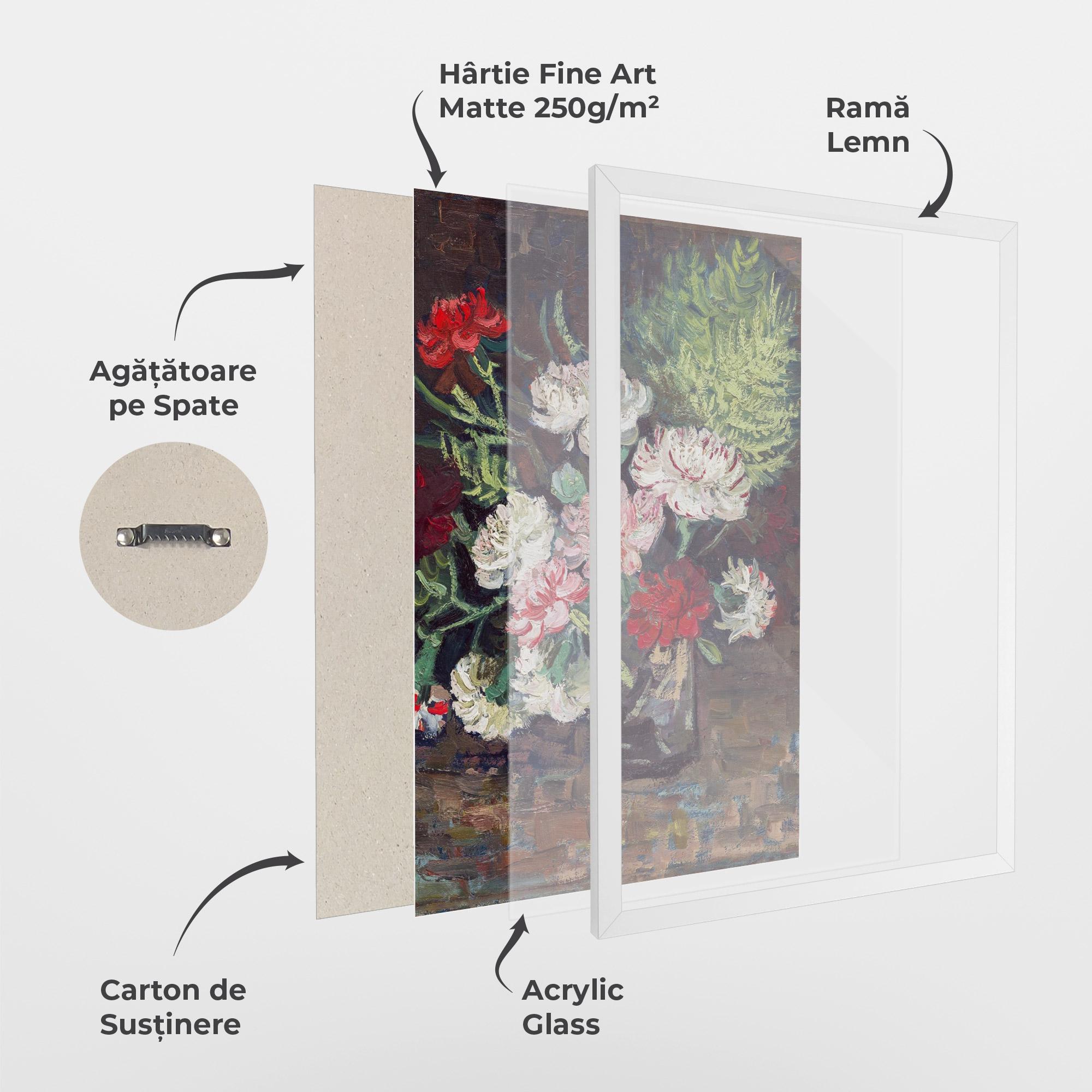 Poster Înrămat Vase With Carnations mockup 1